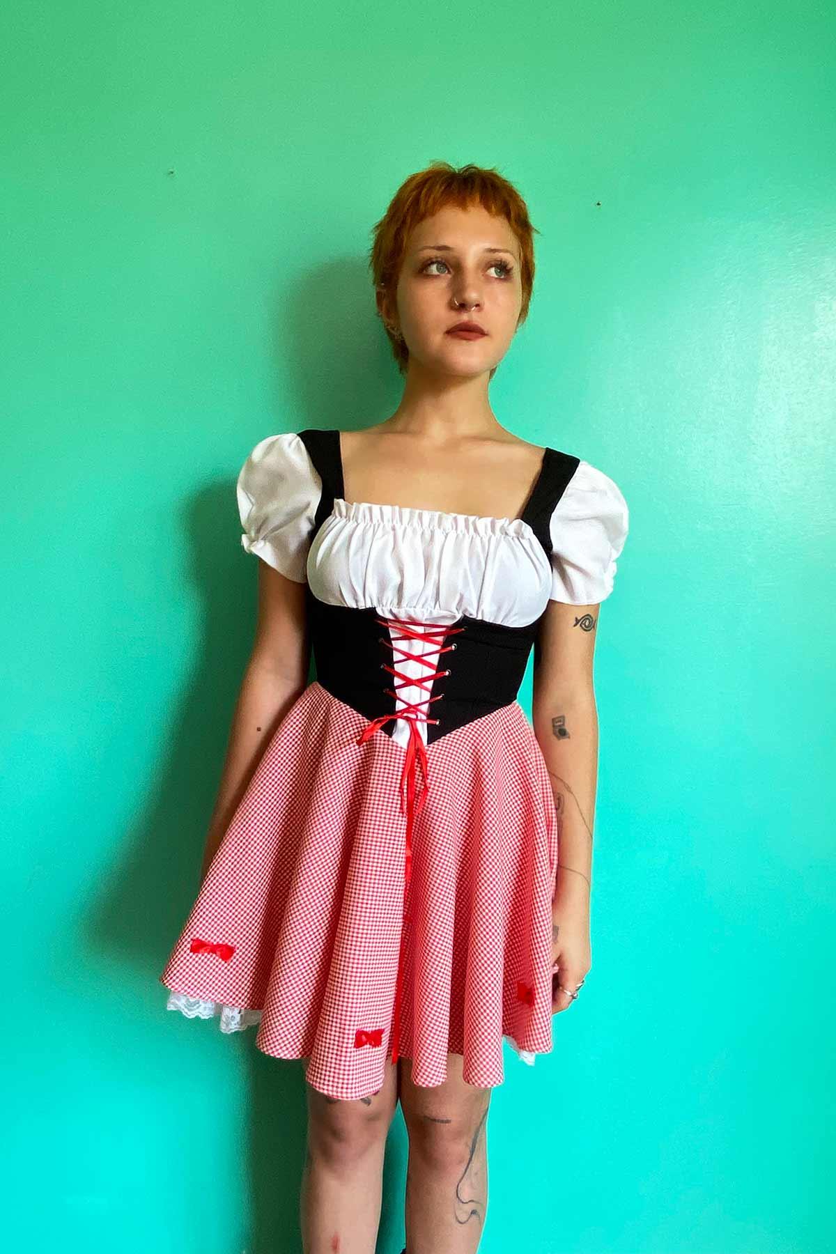 Vintage Mini Bavyera Elbise