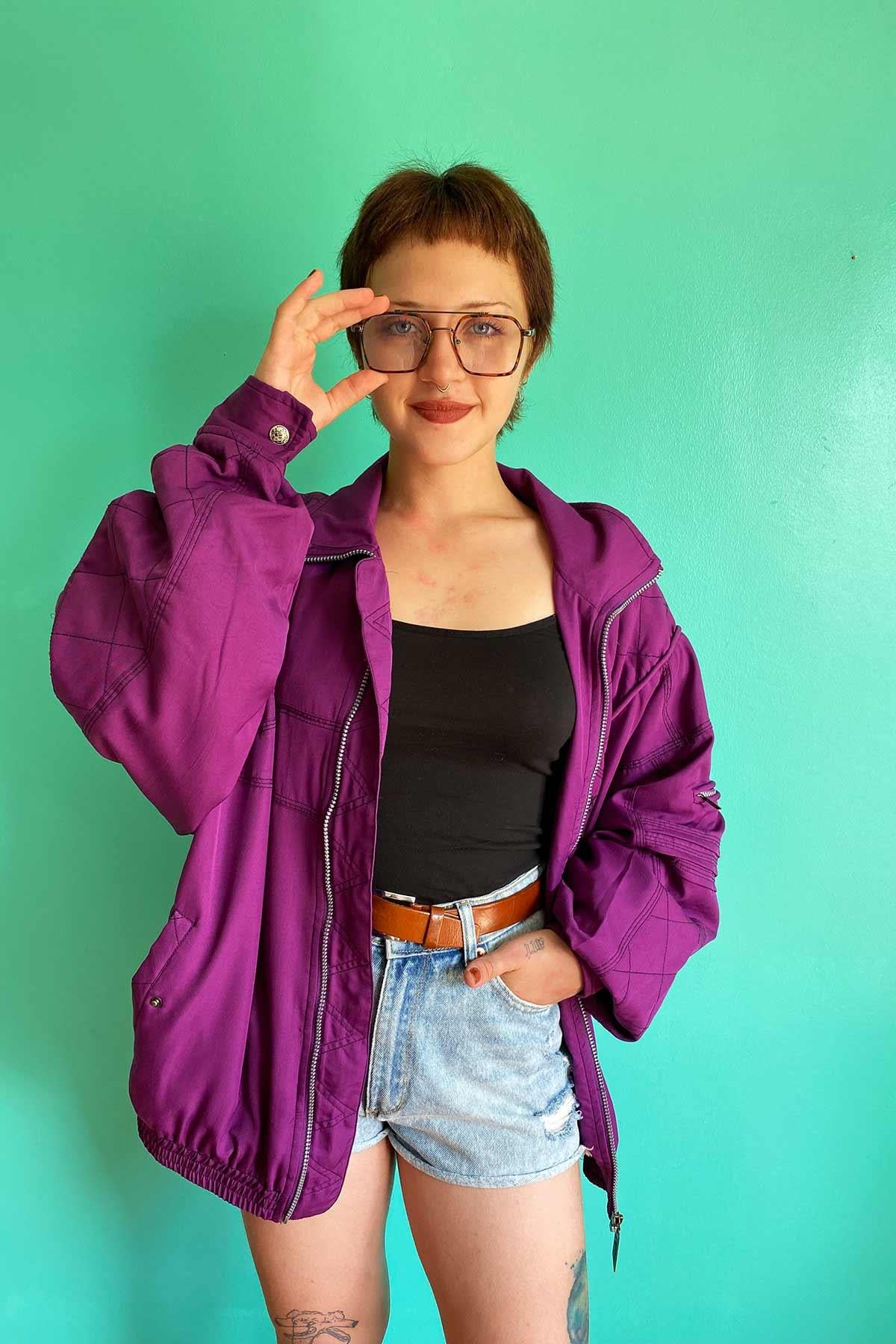Vintage Mor Renk Bomber Mont