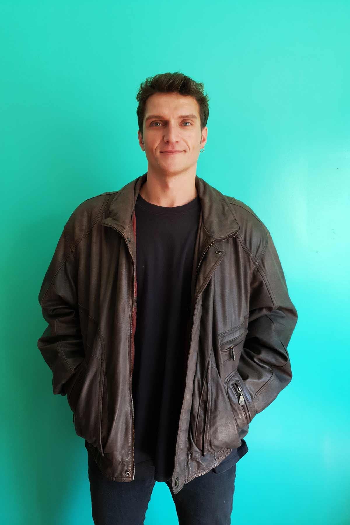 Vintage Oversize Bomber Deri Mont