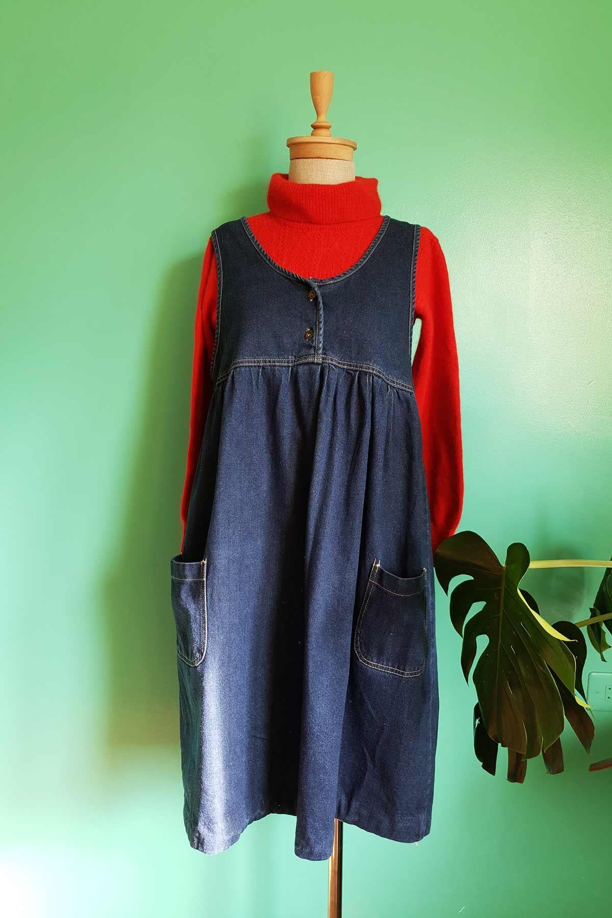 Vintage Oversize Kot Elbise