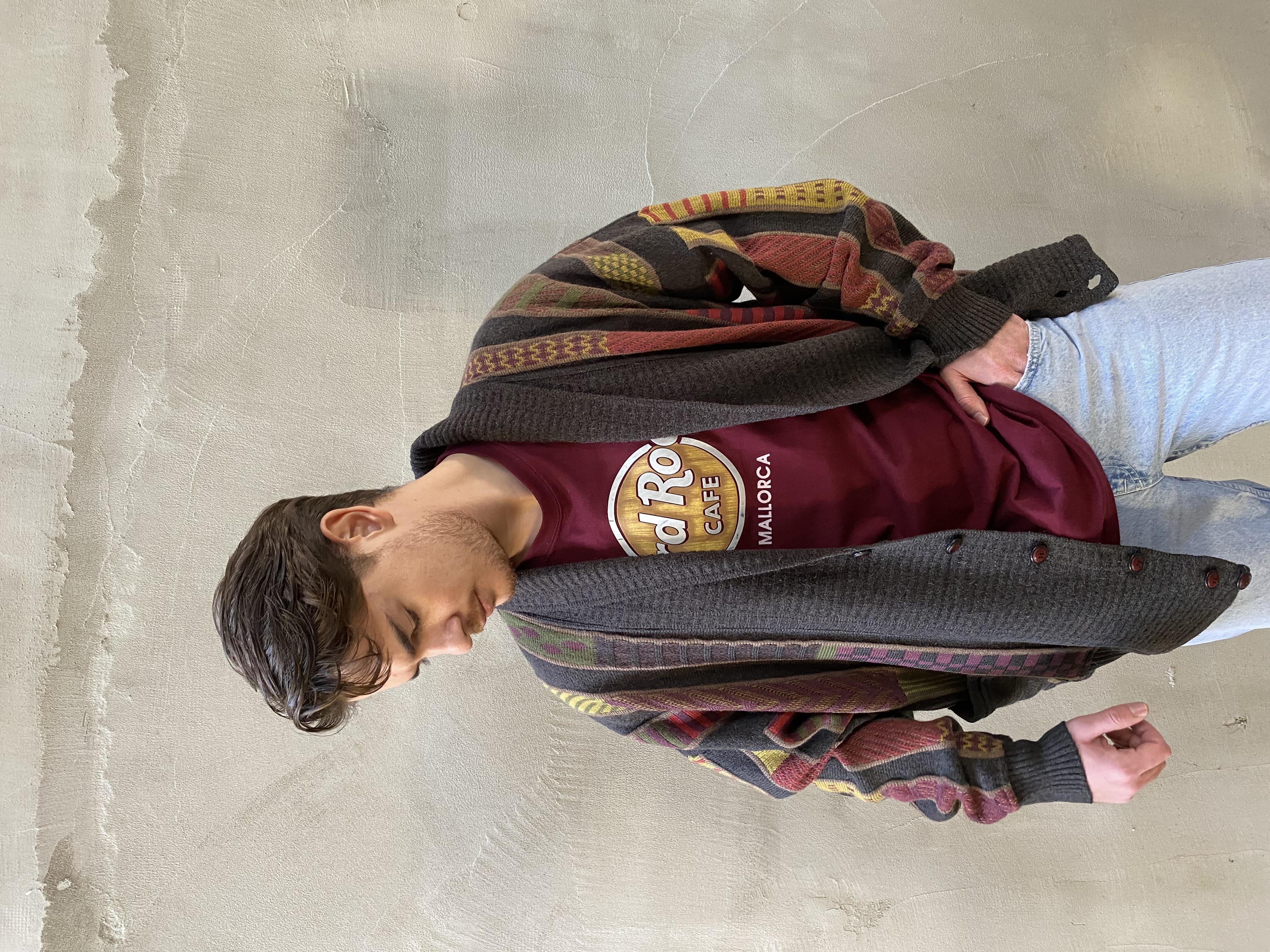 Vintage Oversize Renkli Hırka