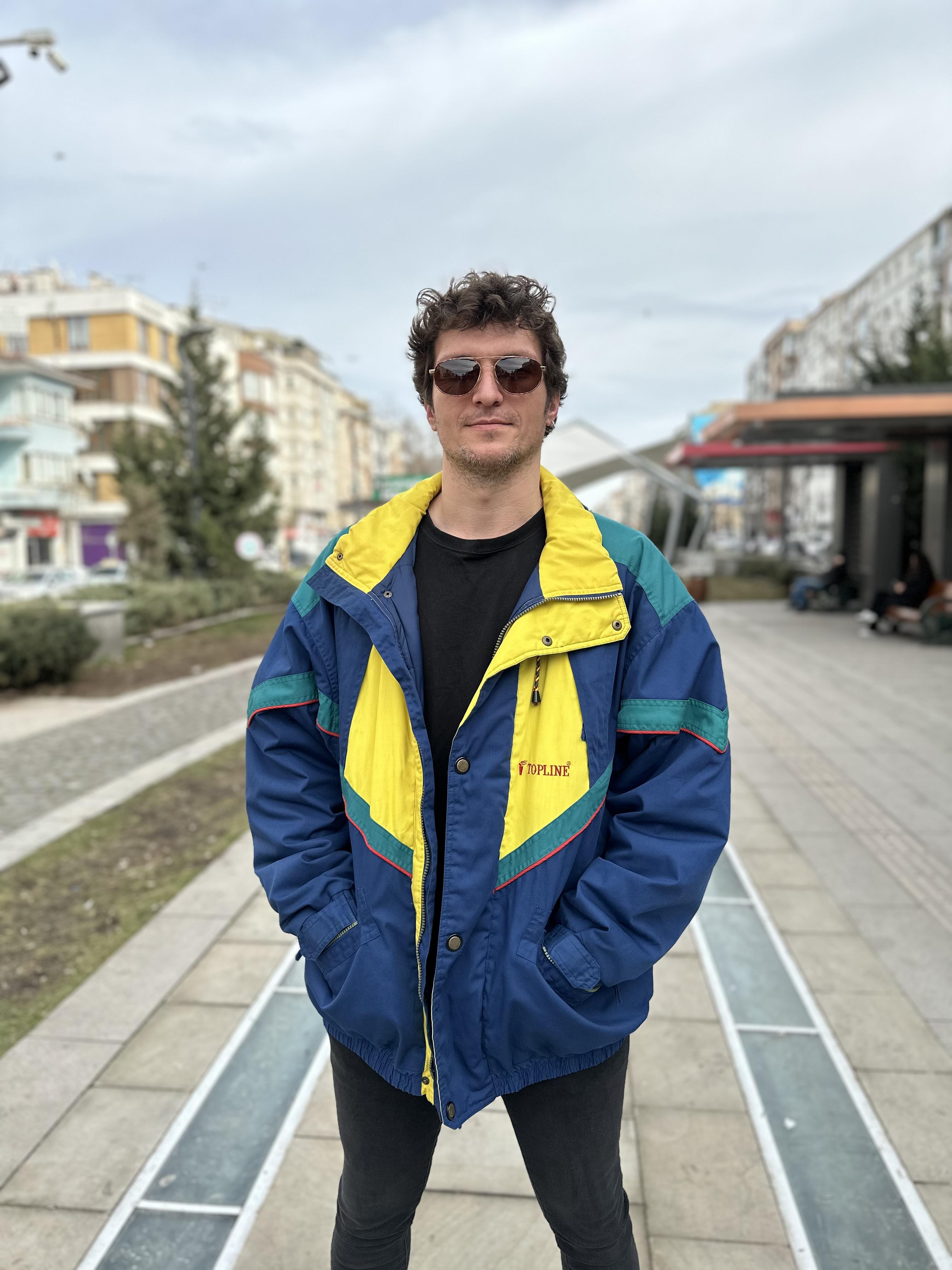 Vintage Oversize Renkli Mont