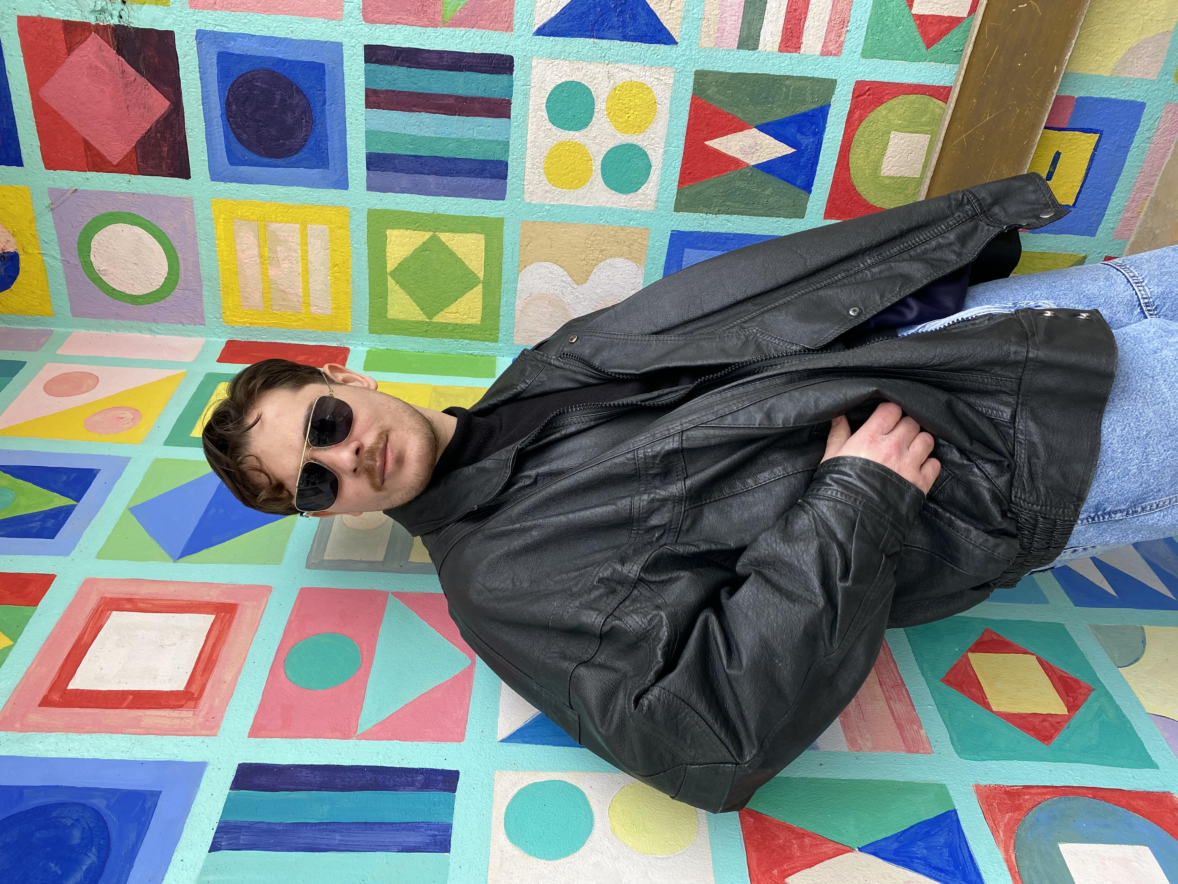 Vintage Oversize Siyah Bomber Deri Ceket