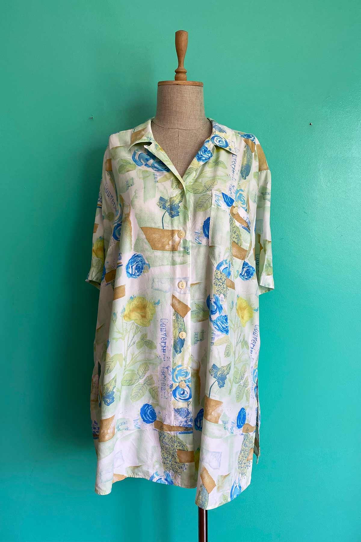 Vintage Oversize Viskon Gömlek