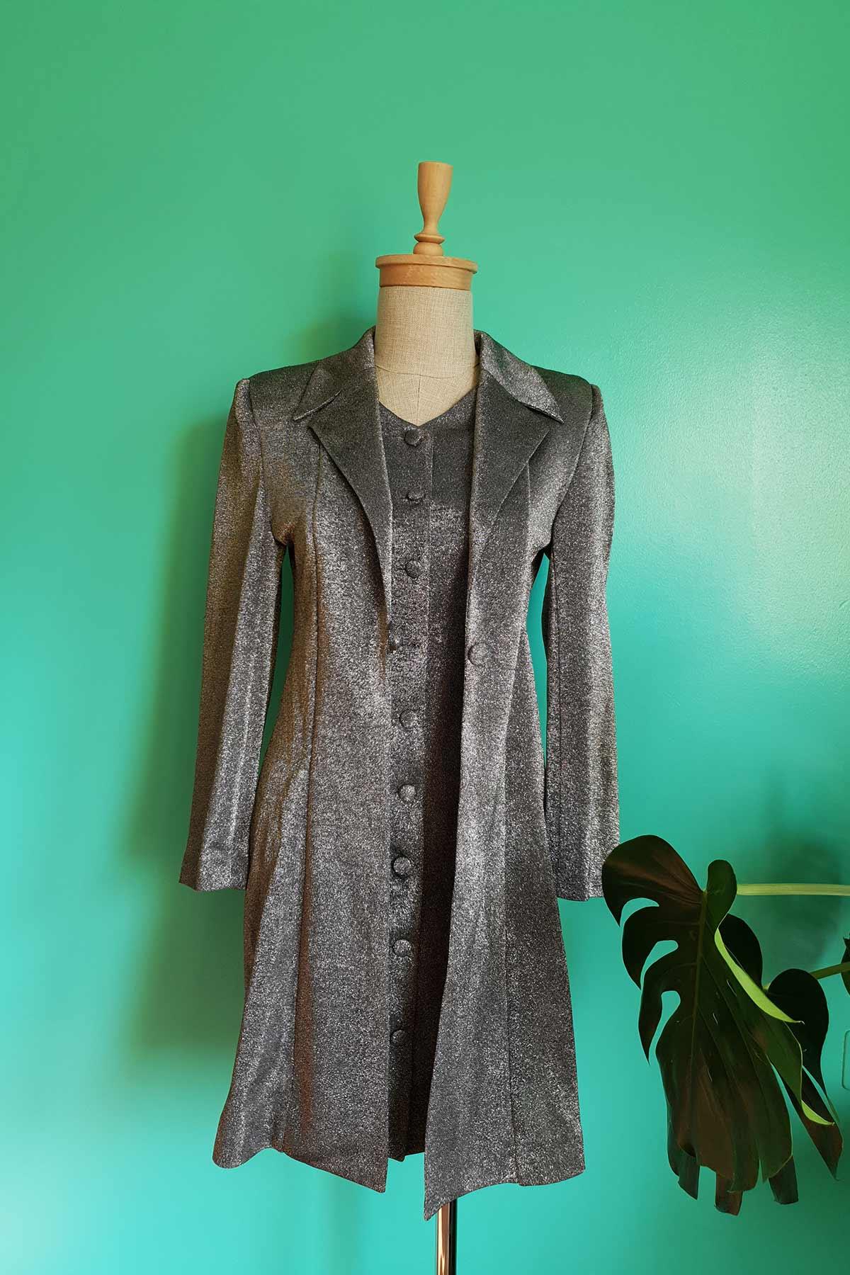 Vintage Parlak Elbise