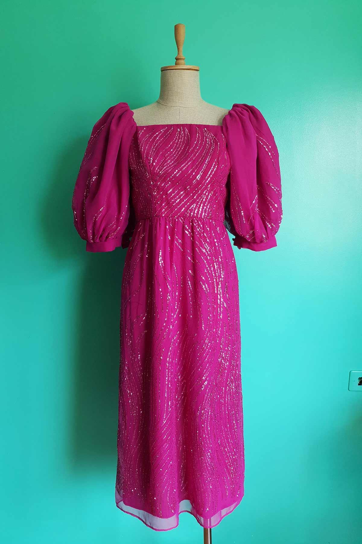 Vintage Pembe Elbise