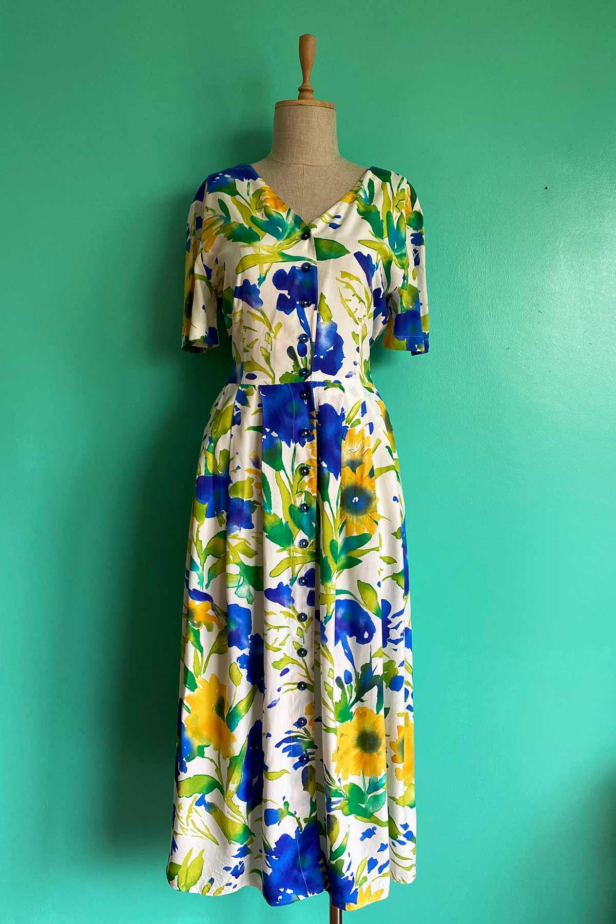 Vintage Pileli Çiçekli Viskon Gömlek