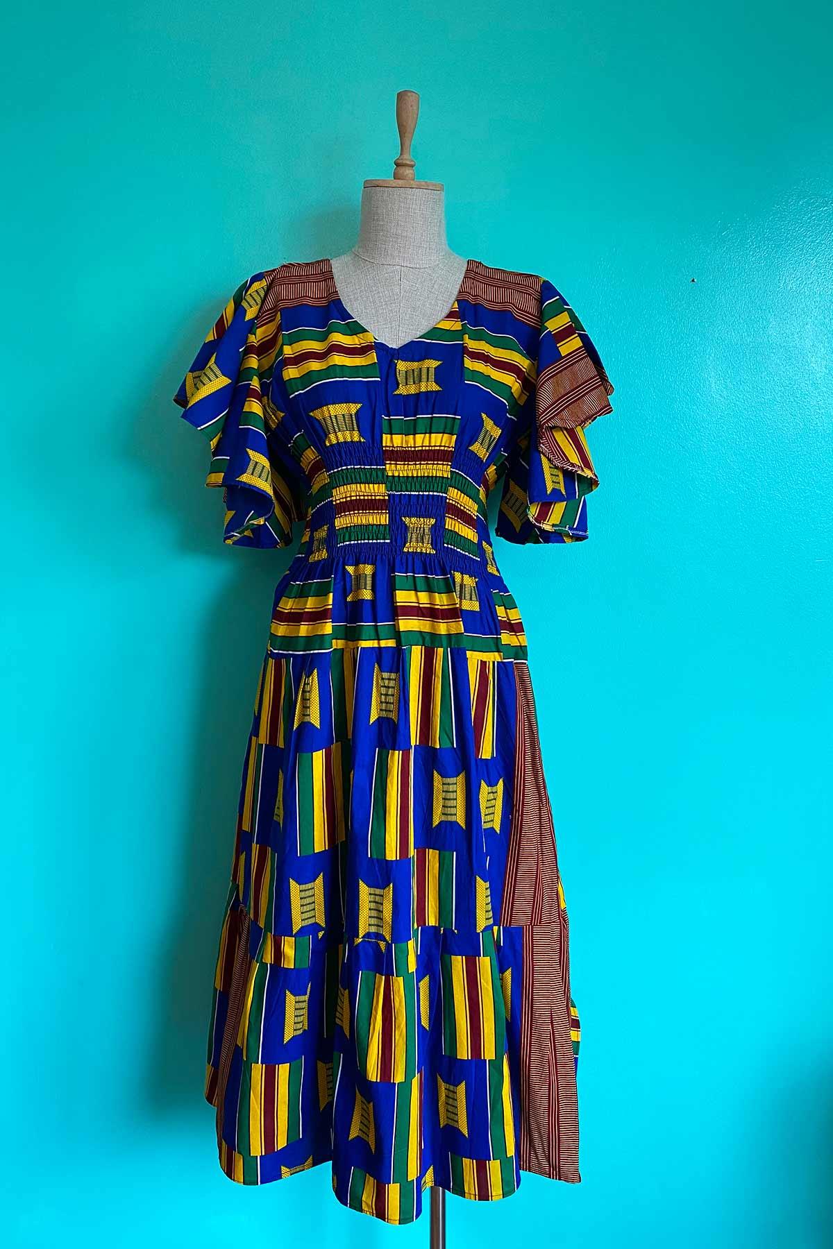 Vintage Renkli Cotton Elbise