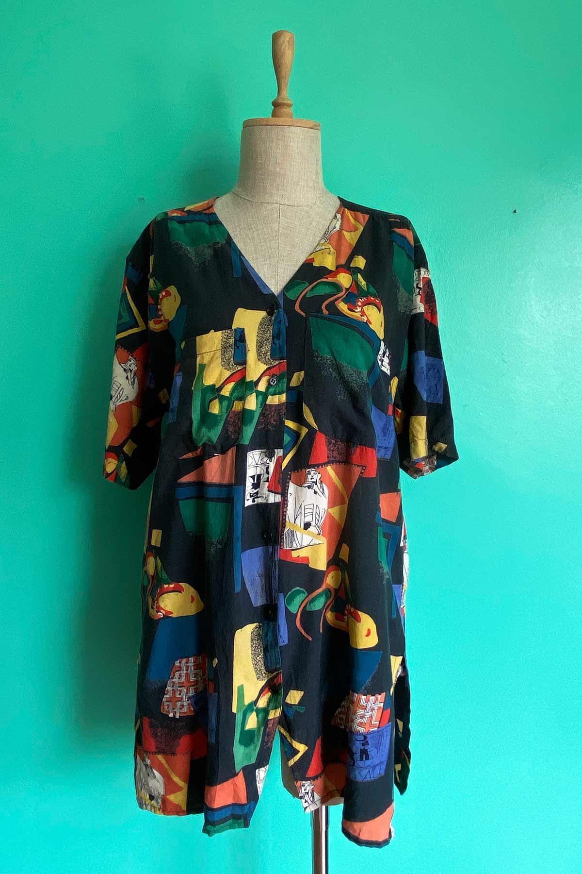 Vintage Renkli Cotton Gömlek