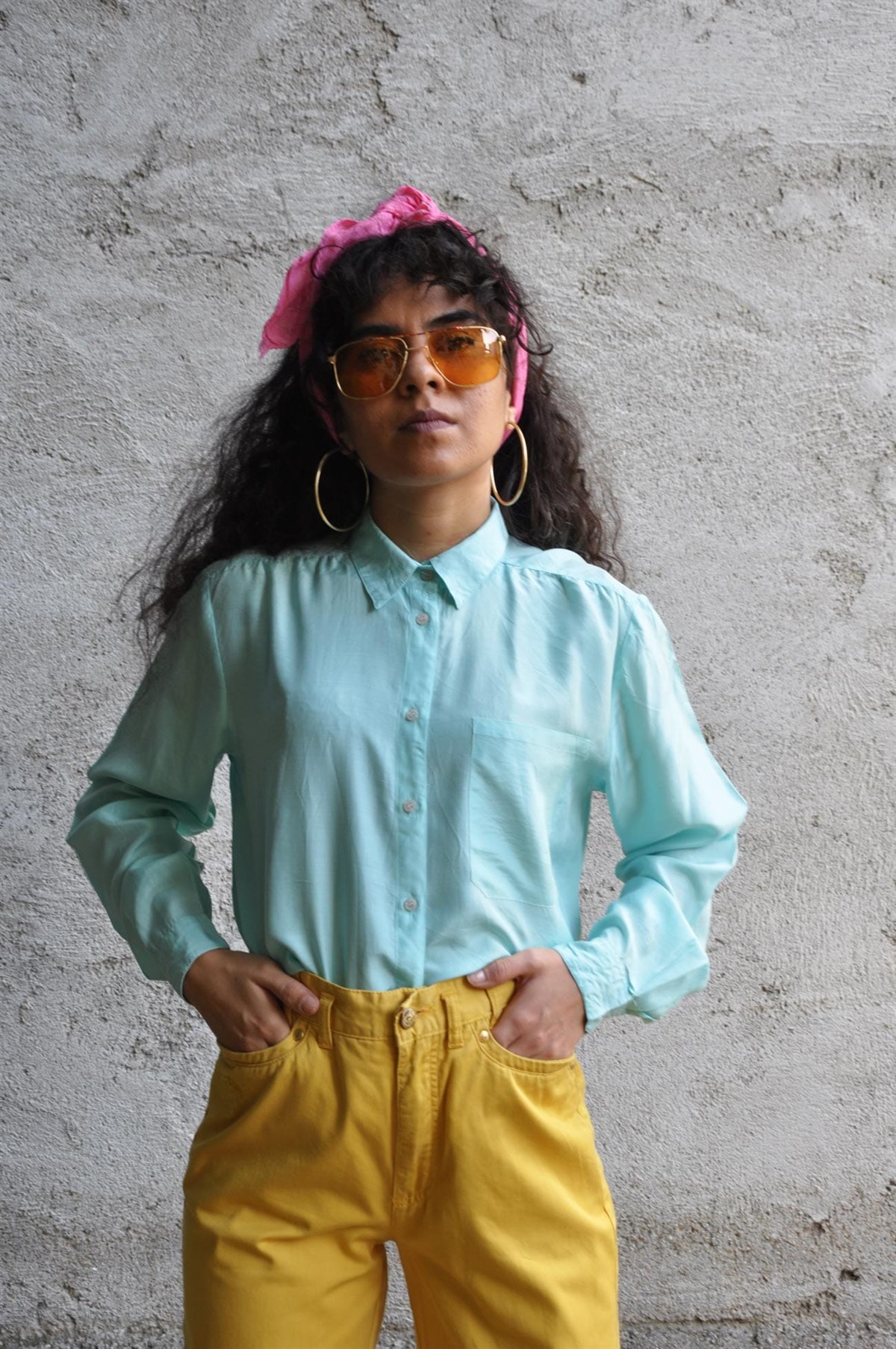 Vintage Saf İpek Gömlek