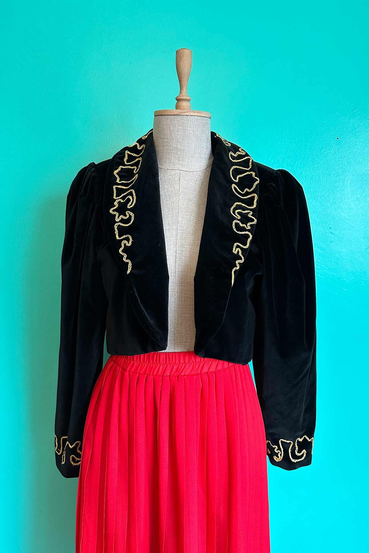 Vintage Siyah Kadife Ceket