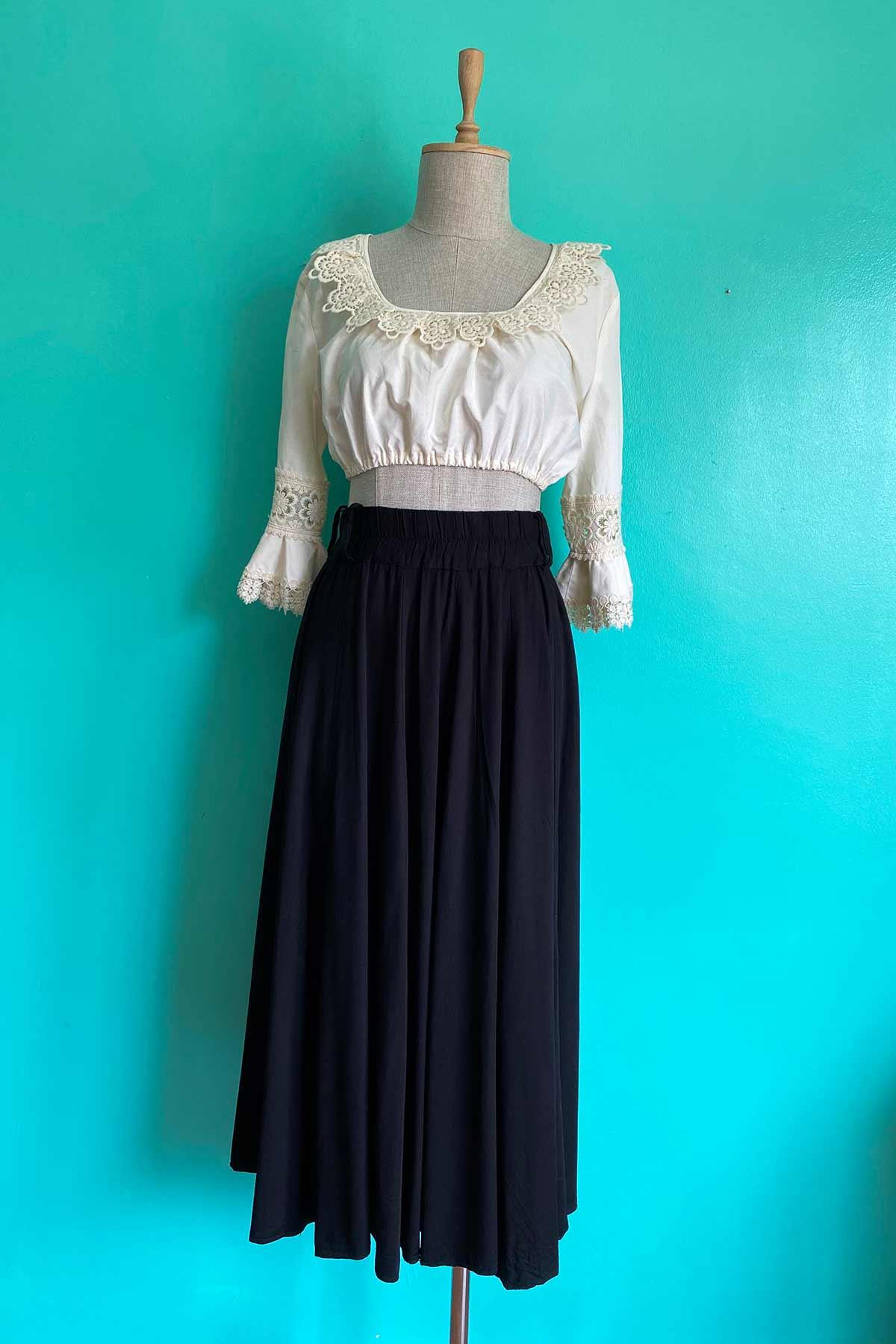 Vintage Siyah Kloş Etek