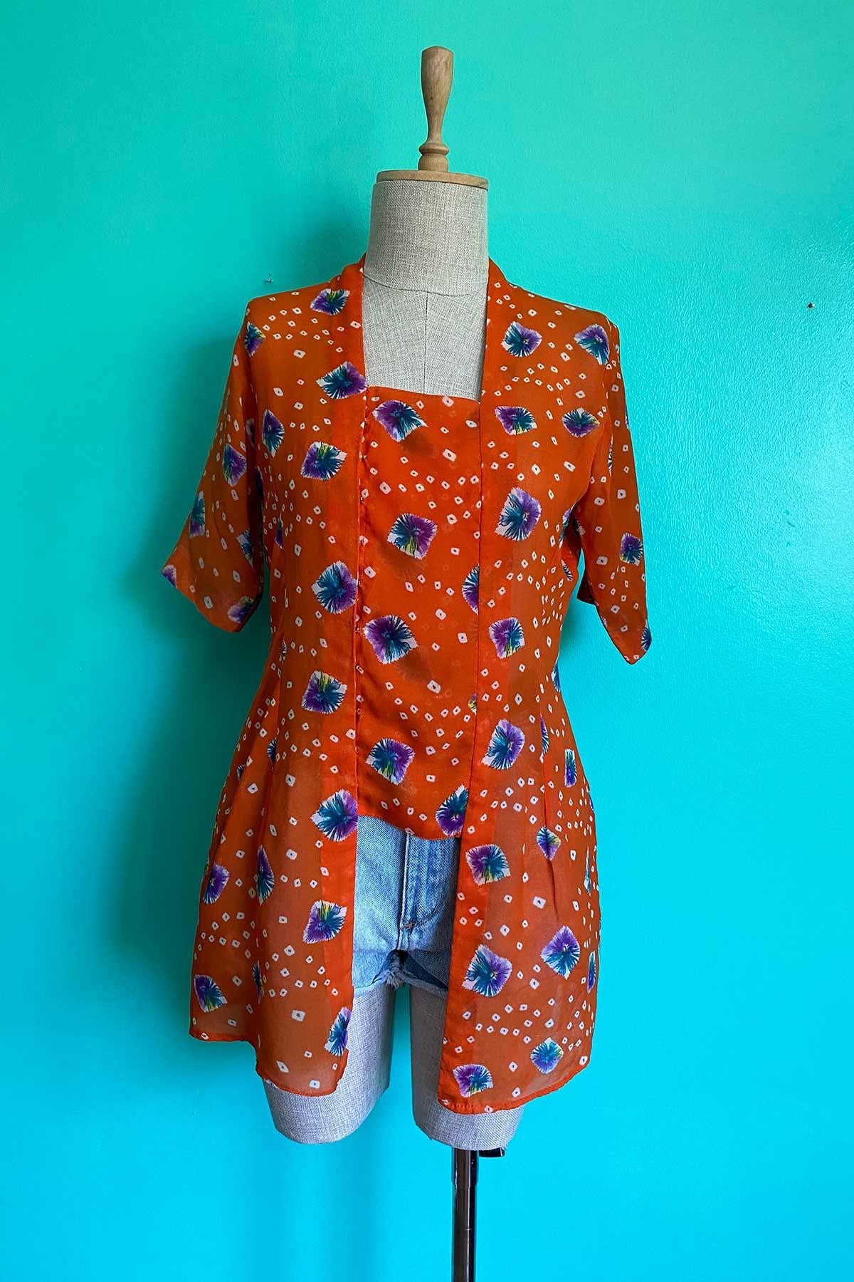 Vintage Transparan Gömlek Elbise