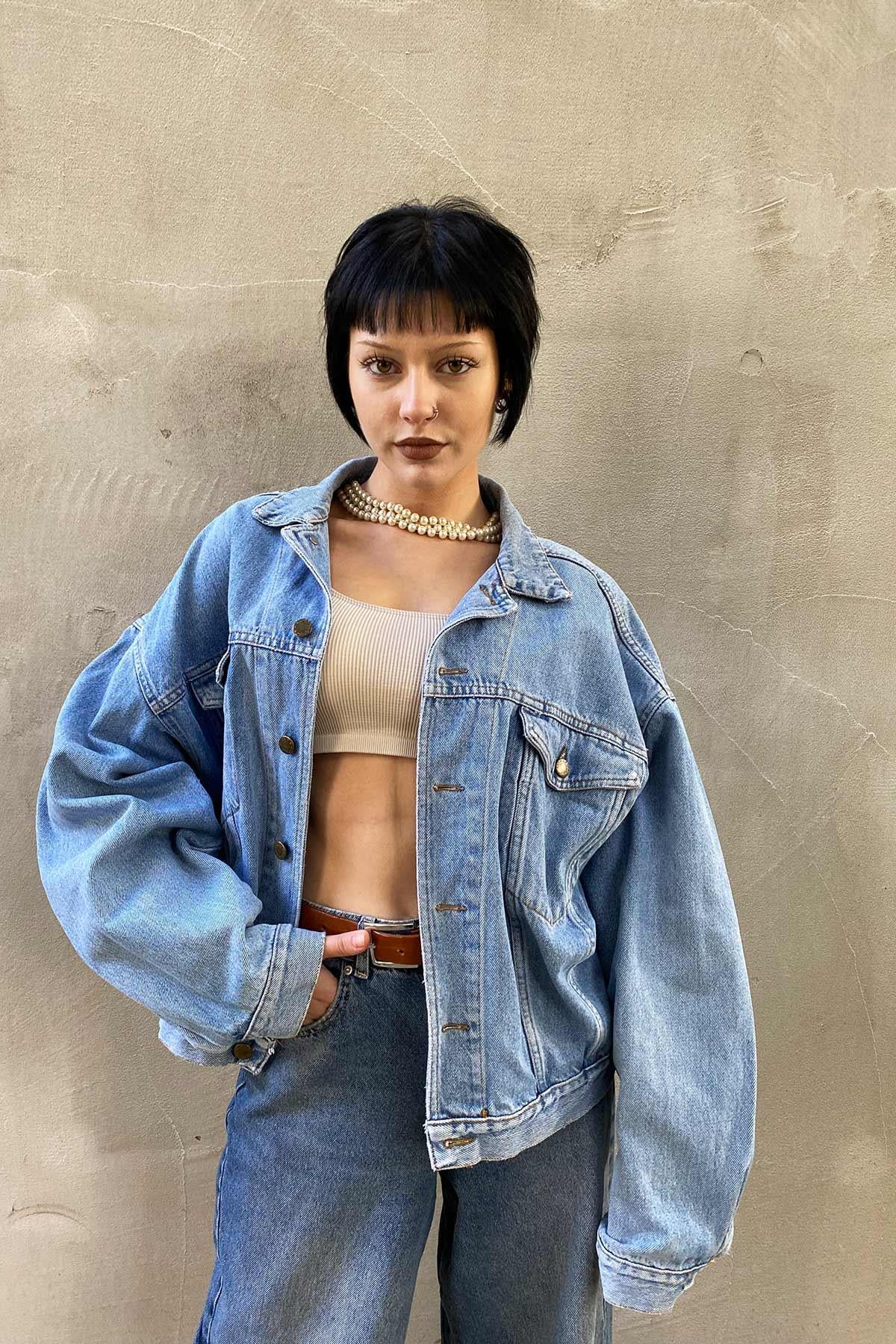 Vintage Unisex Bomber Kot Ceket