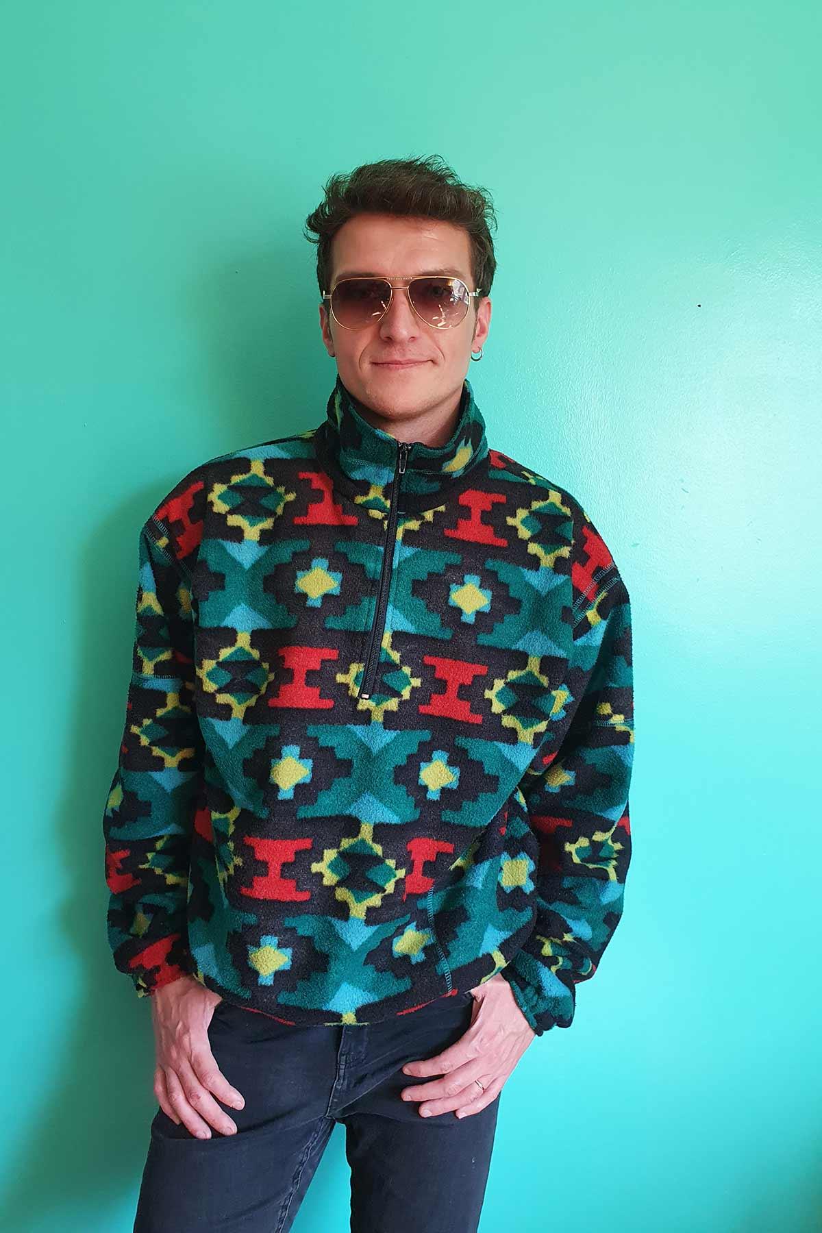 Vintage Unisex Renkli Polar
