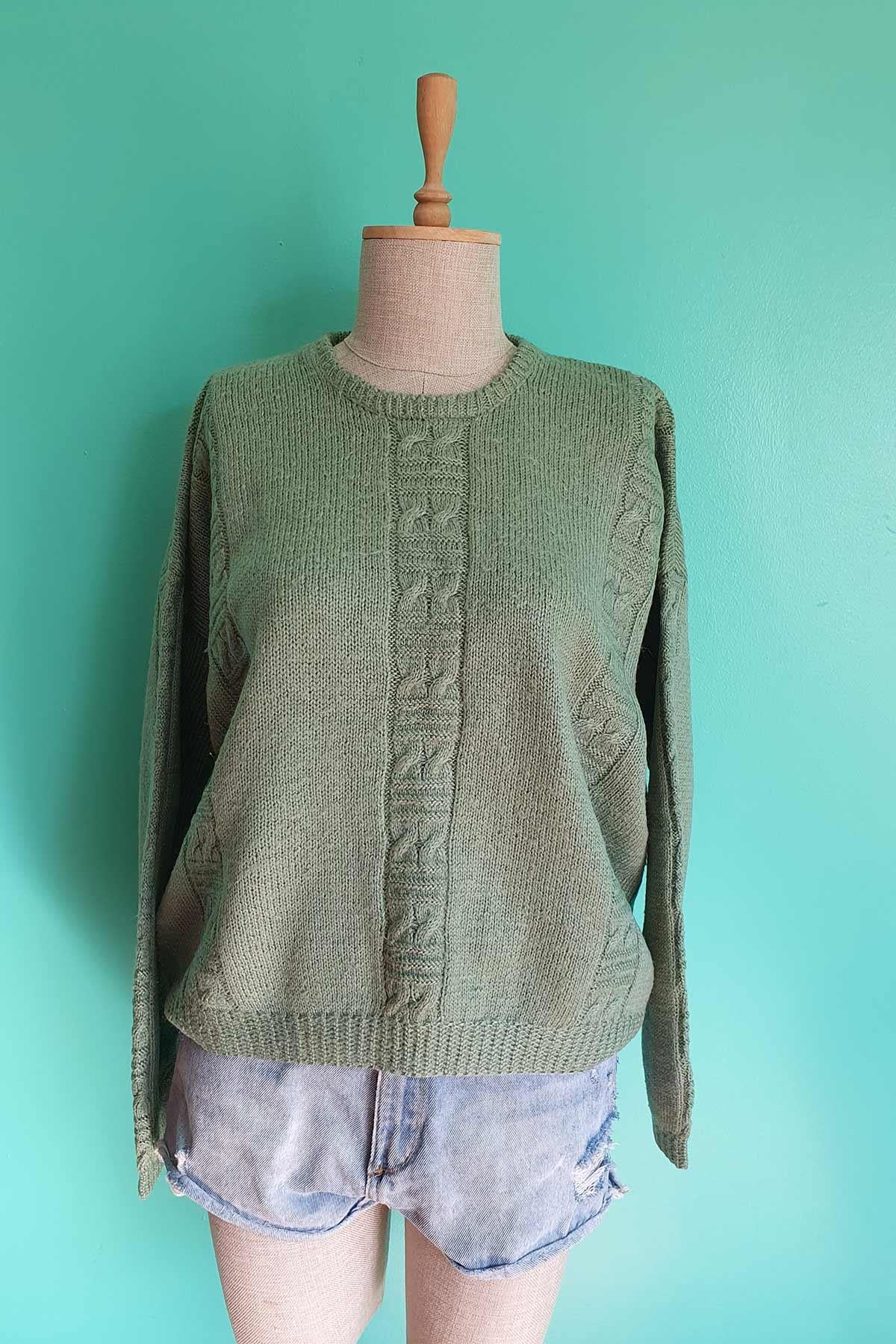 Vintage Yeşil Kazak