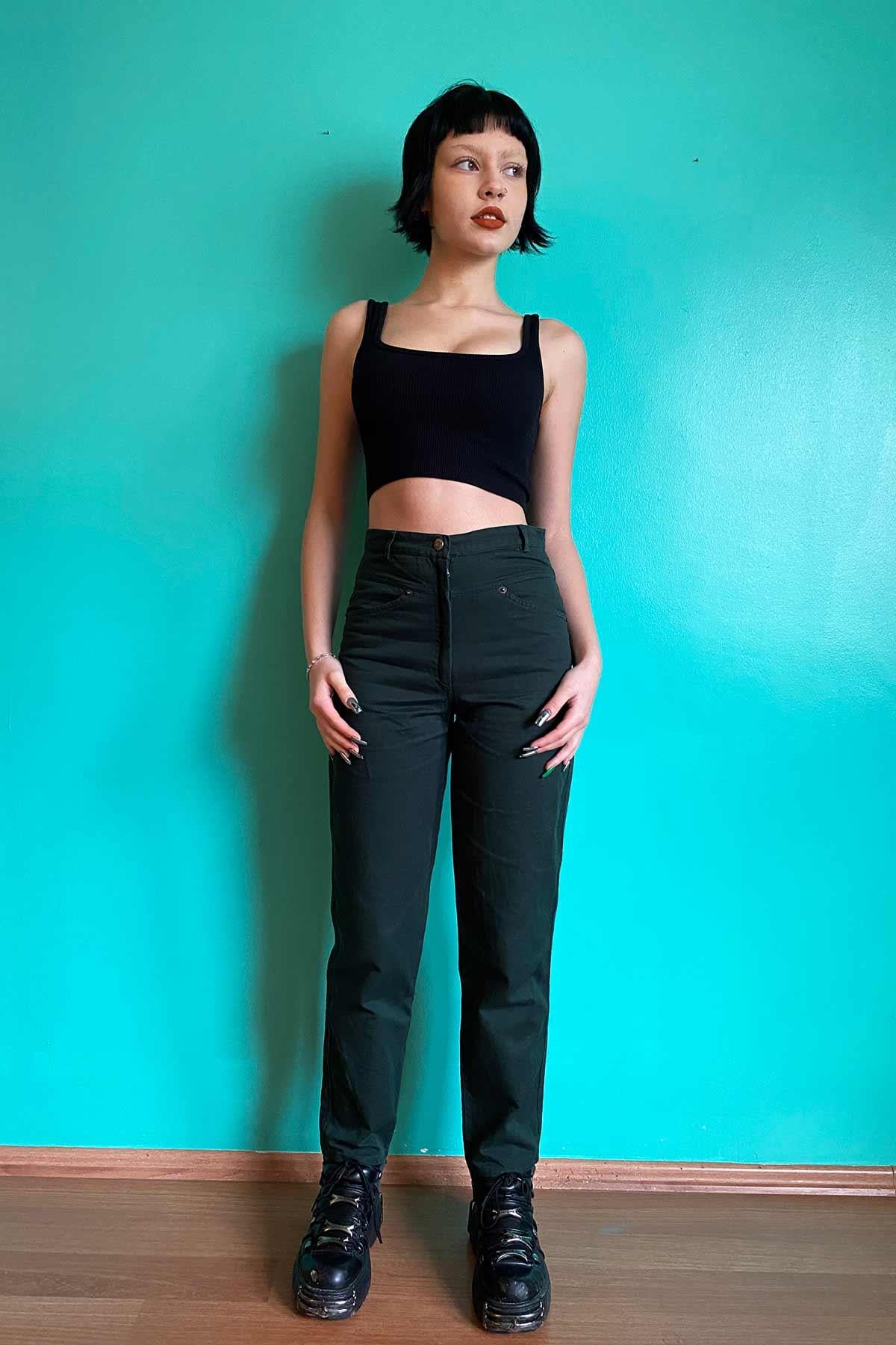 Vintage Yeşil Pantolon