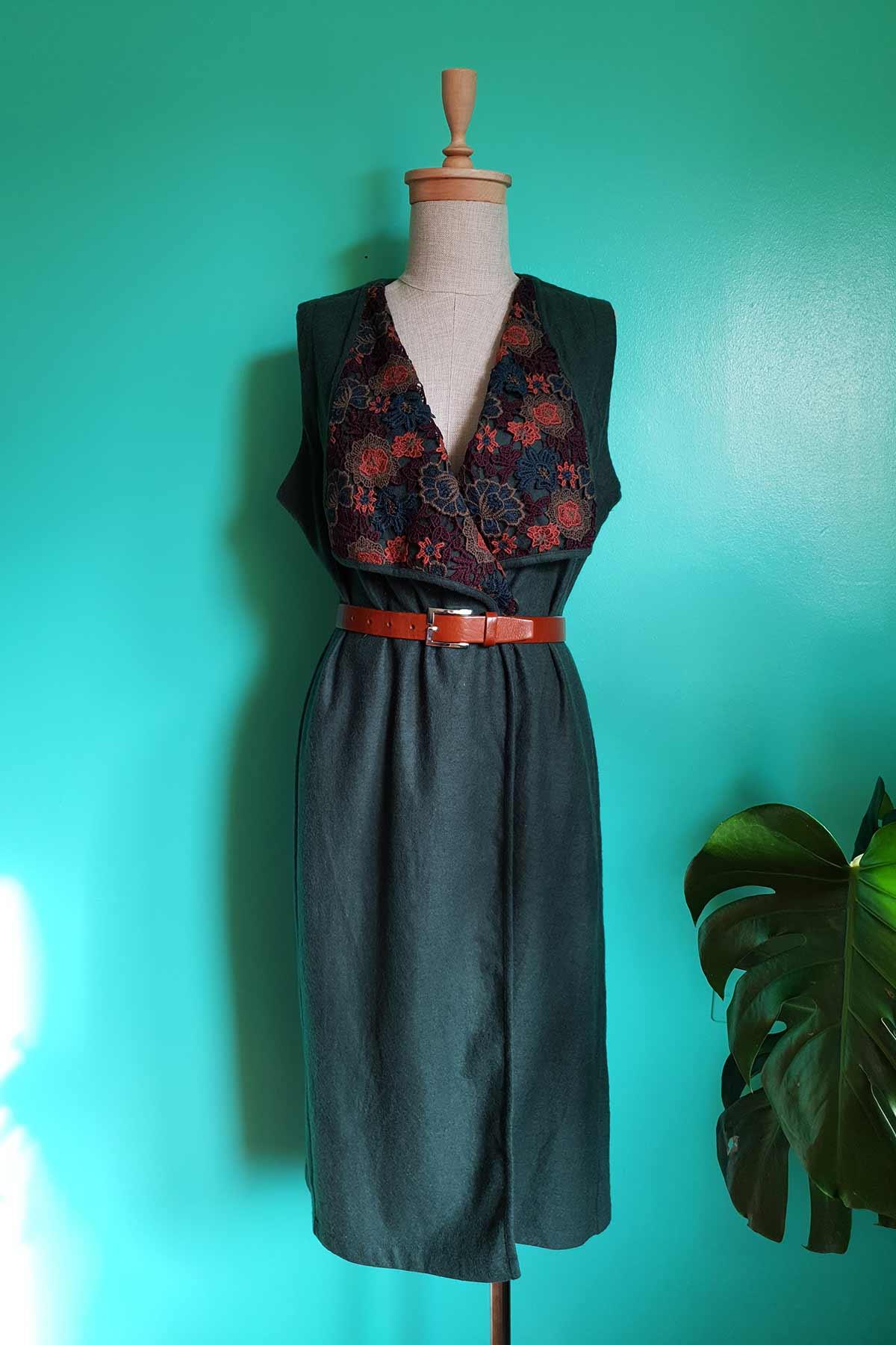 Vintage Yün Anvelop Elbise