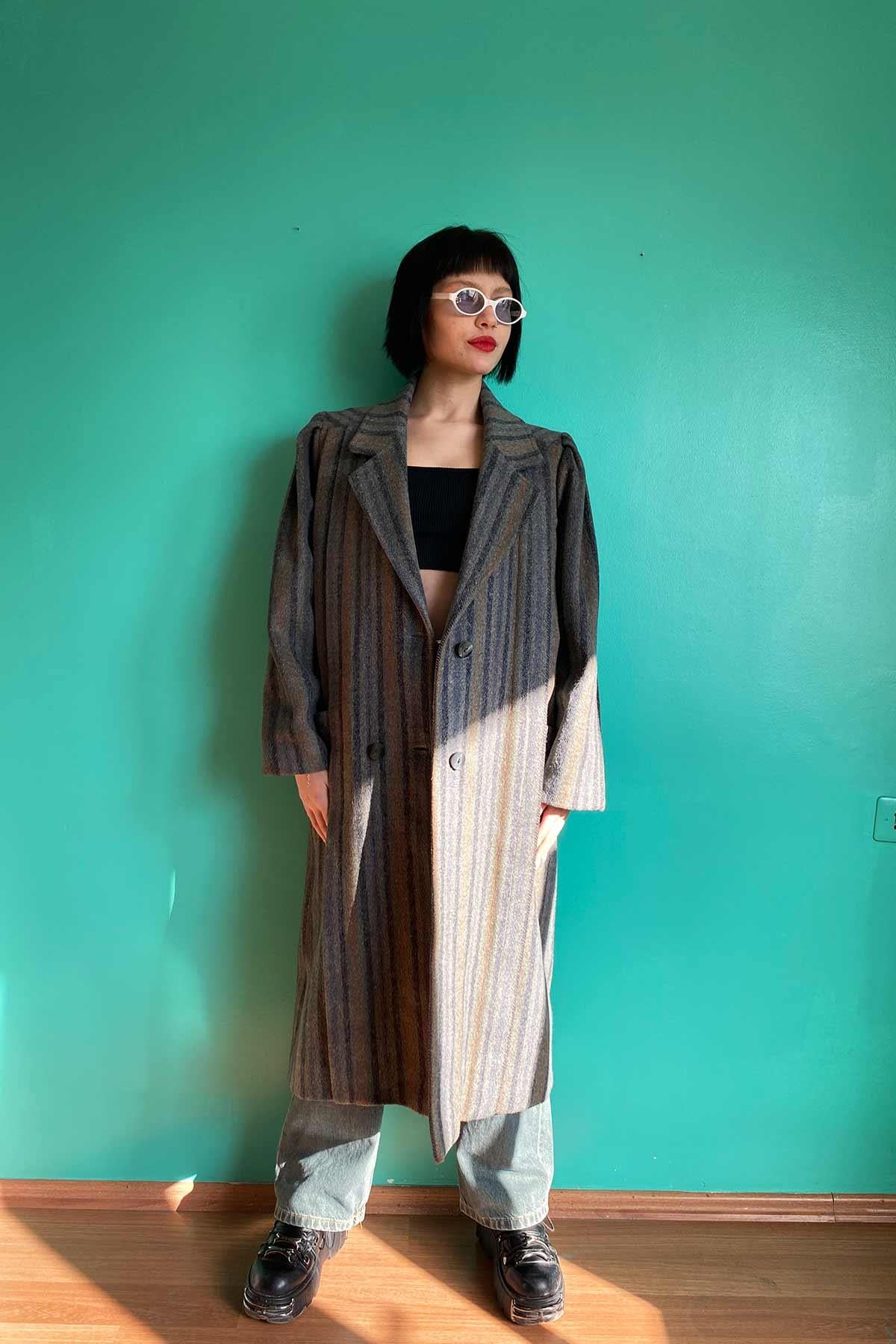 Vintage Yün Kaşe Kaban