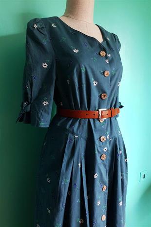 Vintage Çiçekli Bavyera Elbise