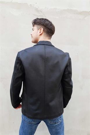 Vintage Siyah Deri Ceket