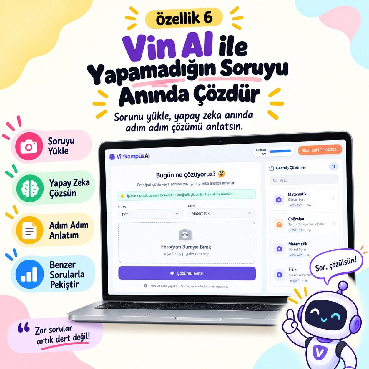 Vin AI ile soru çözdür