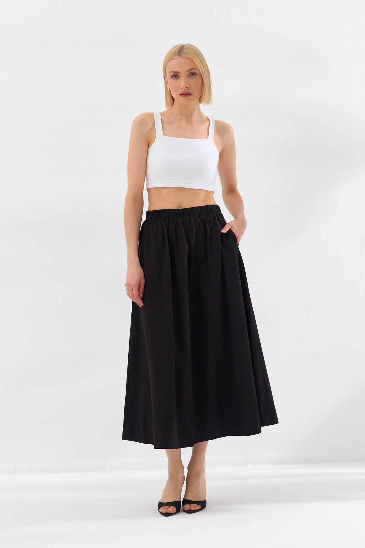 Beli Lastikli Etek Siyah-6536_2
