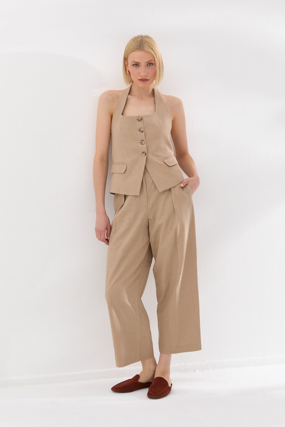 Keten Pantolon Biscuit-6515_166