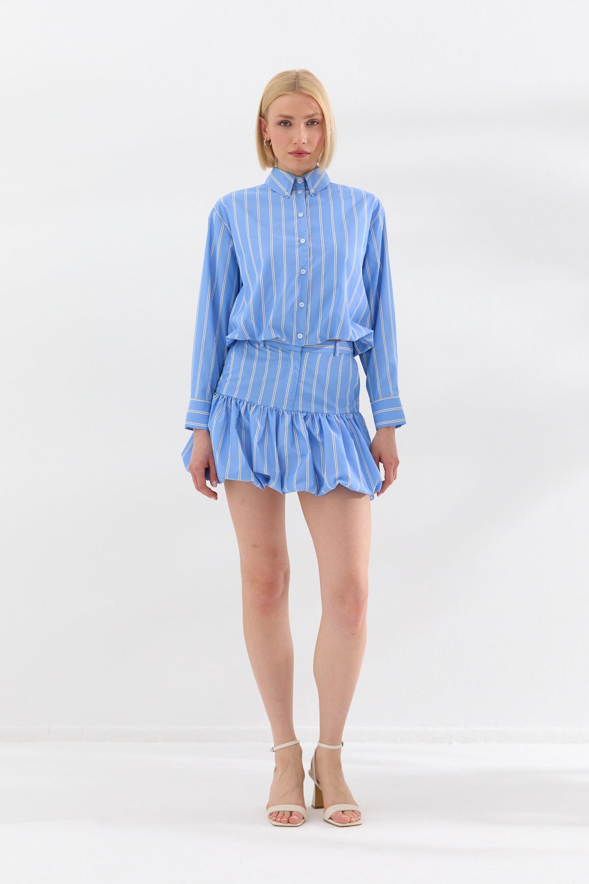 Bubble Mini Etek Mavi-6627_9