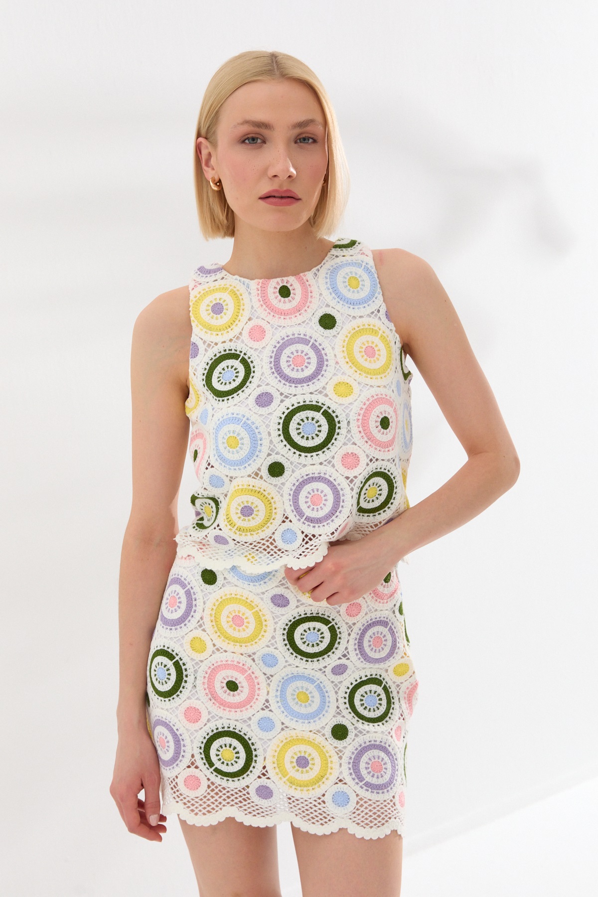 Crochet Mini Etek Multi Color-6557_164