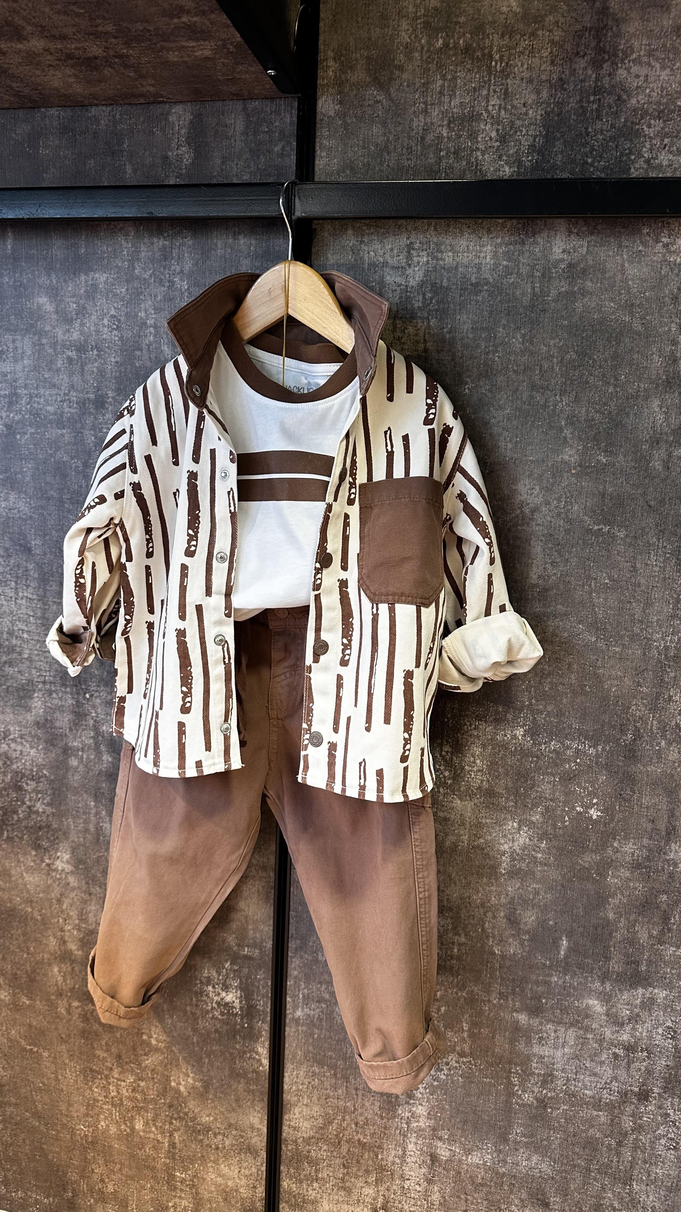 Kahve Üçlü Casual TakımÇOCUKCABUTİK