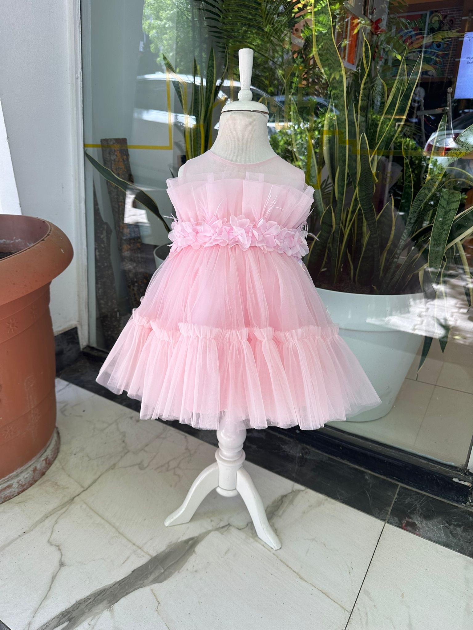 Pembe Fiyonklu ElbiseÇOCUKCABUTİK