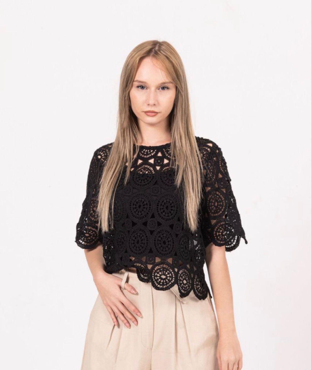 Siyah Dantel Güpür TshirtÇOCUKCABUTİK