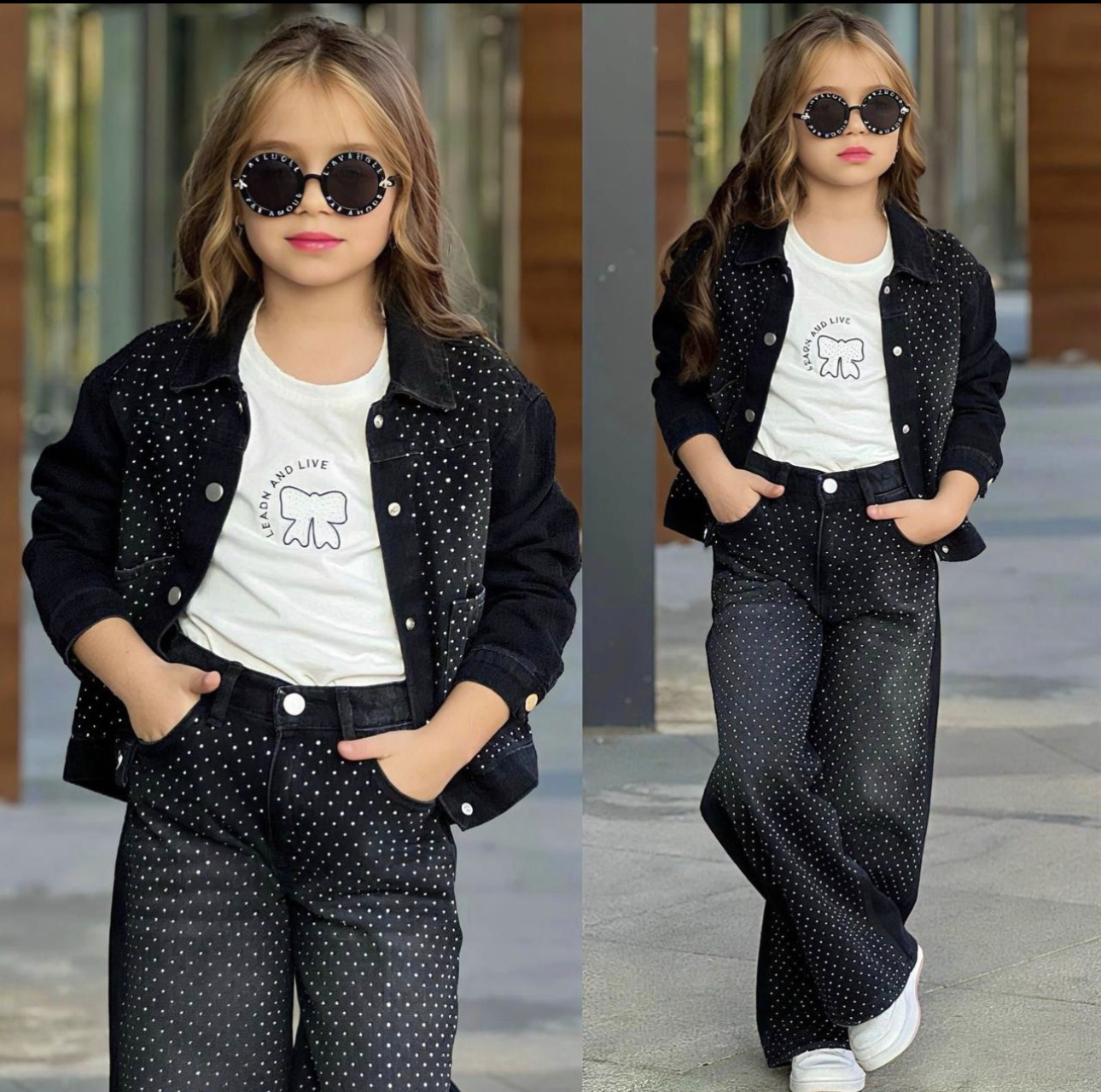 Taşlı Siyah  Jean TakımÇOCUKCABUTİK