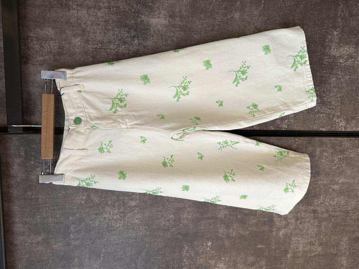 Yeşil Nakış Detaylı Pantolon 