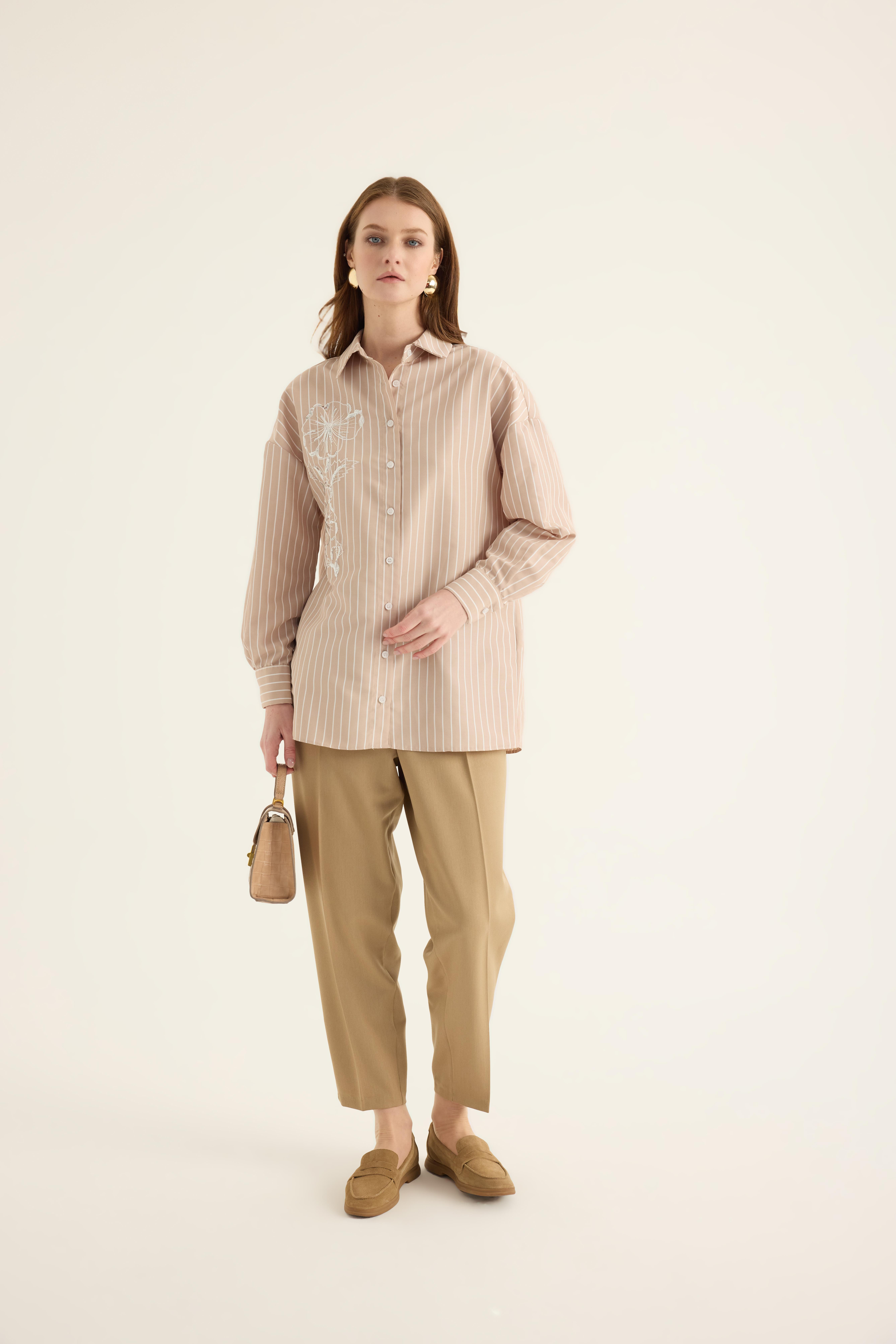 Camel Boru Paça Pantolon