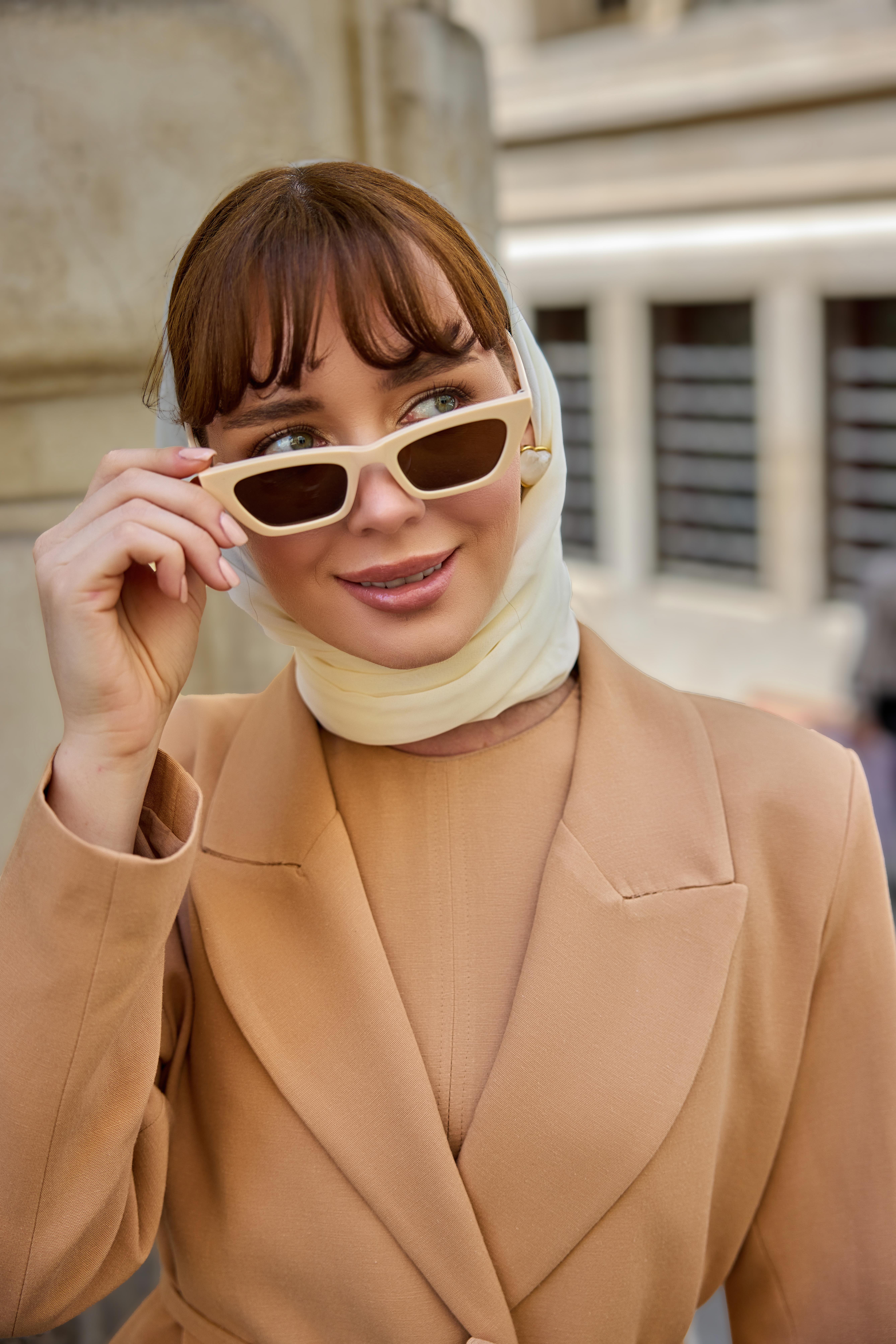 Camel Kemerli Keten Ceket