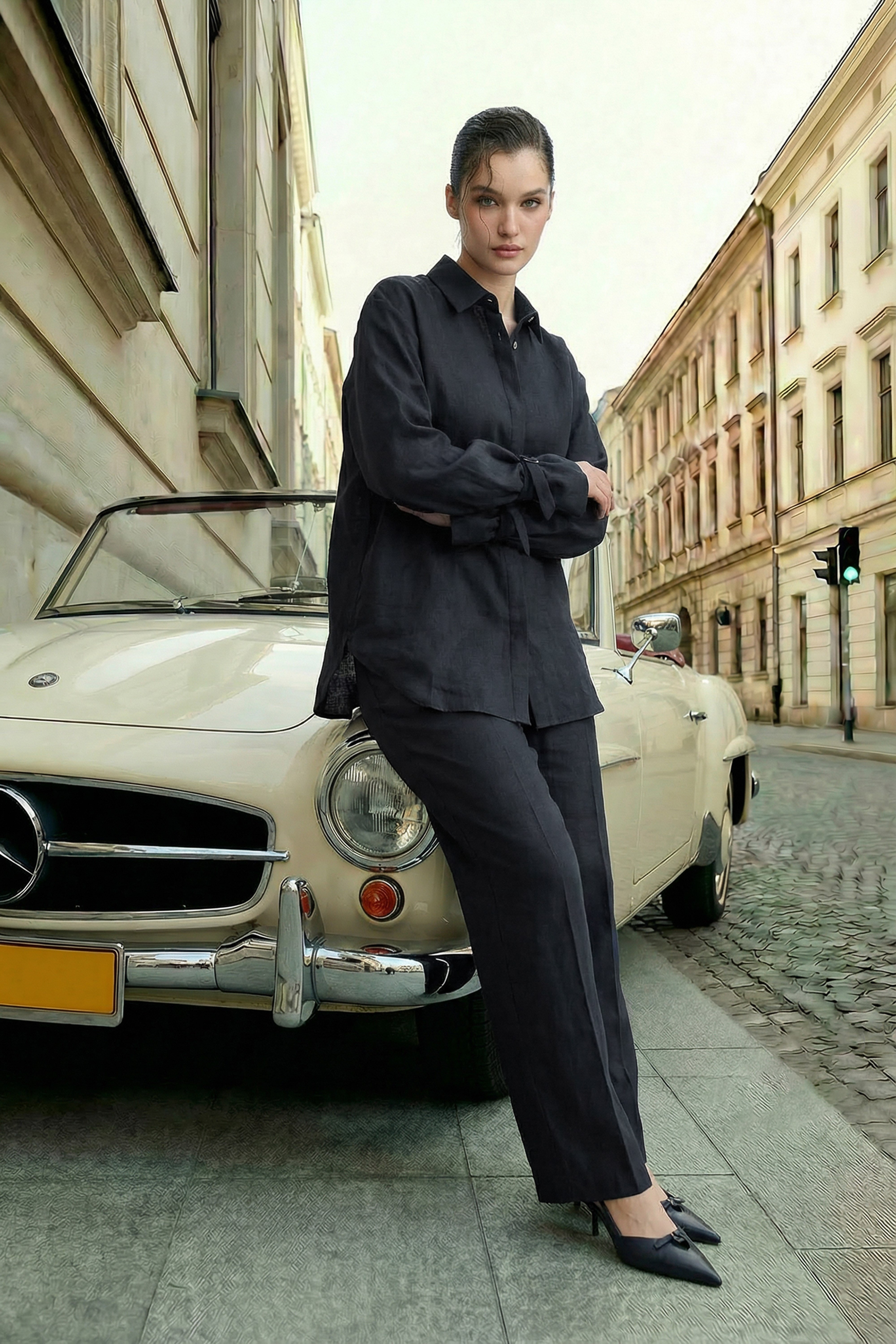 Siyah Tokalı Apolet Takım