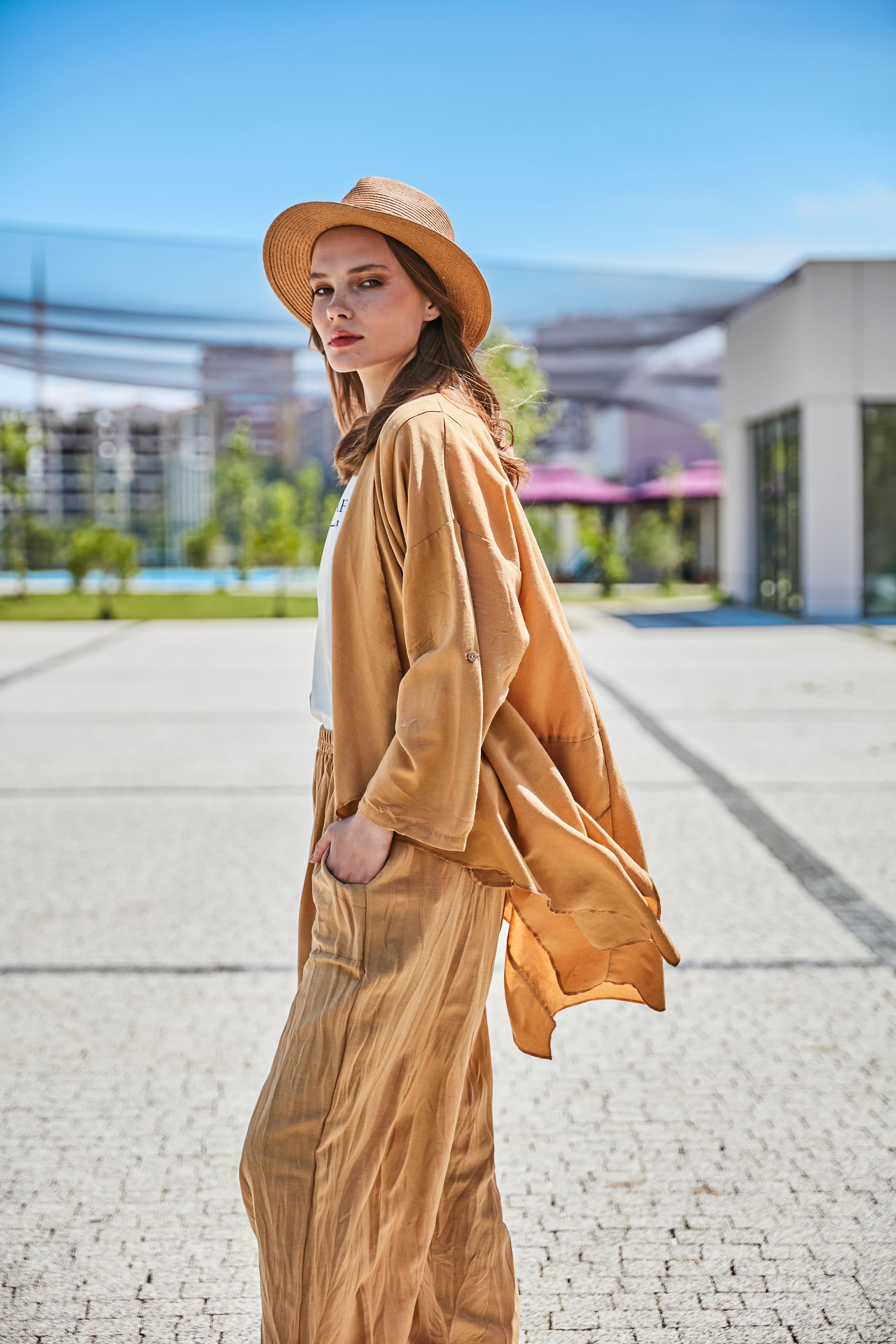 Taba Şal Yaka  Keten Takım