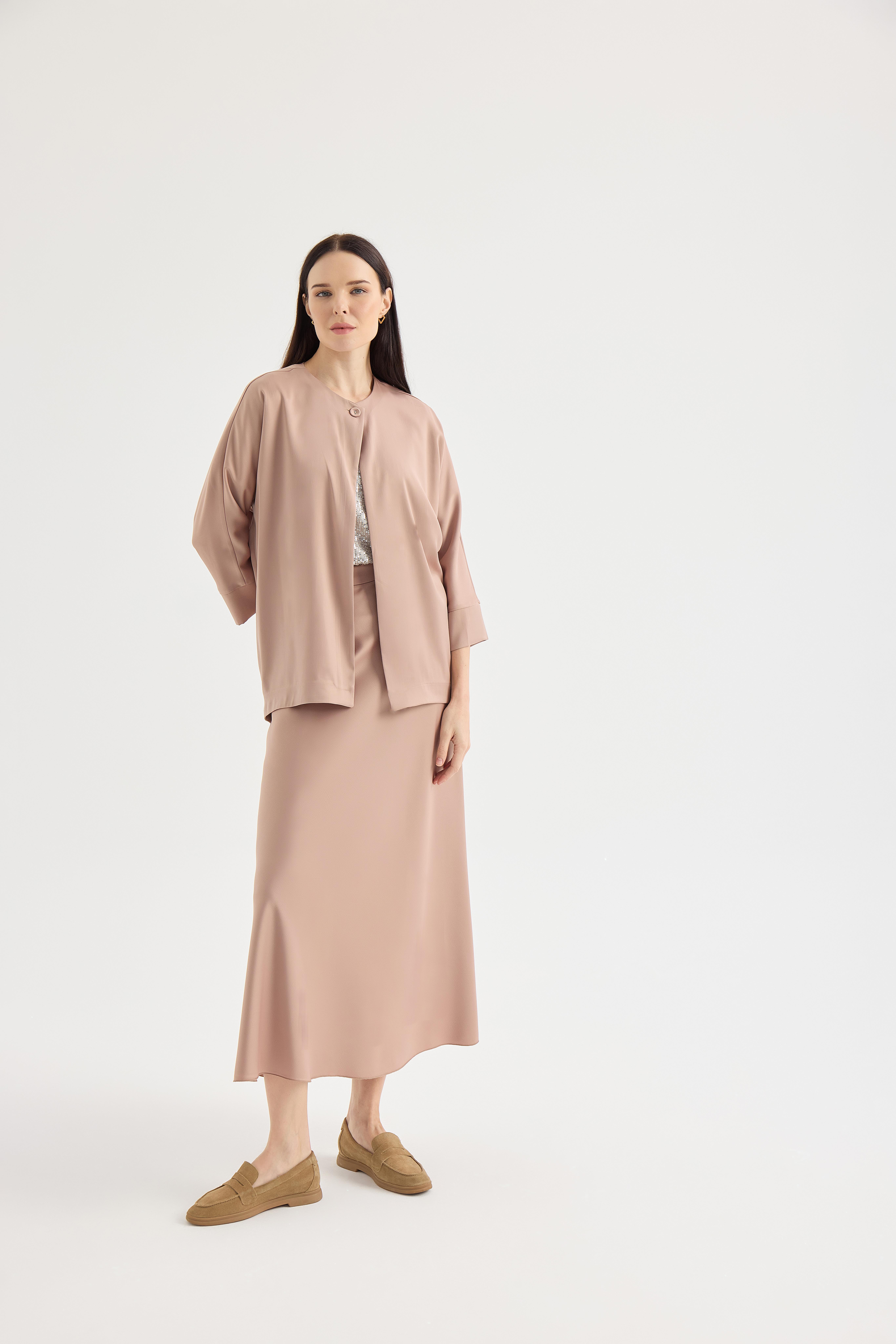 Camel Kloş Saten Etek
