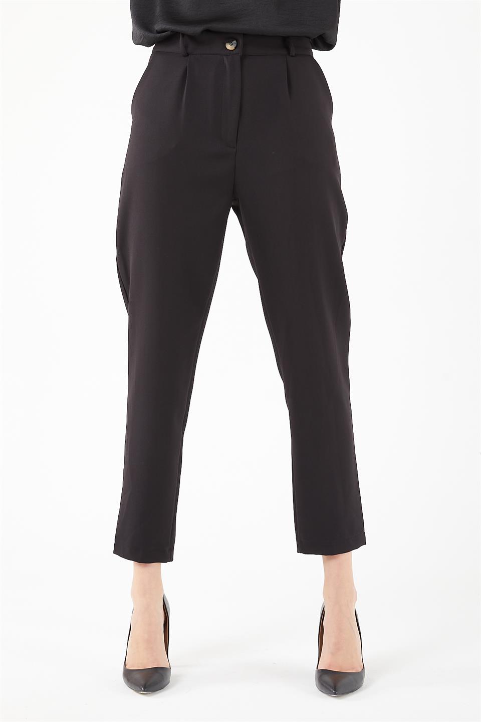 SİYAH DOUBLE  DAR PAÇA PANTOLON