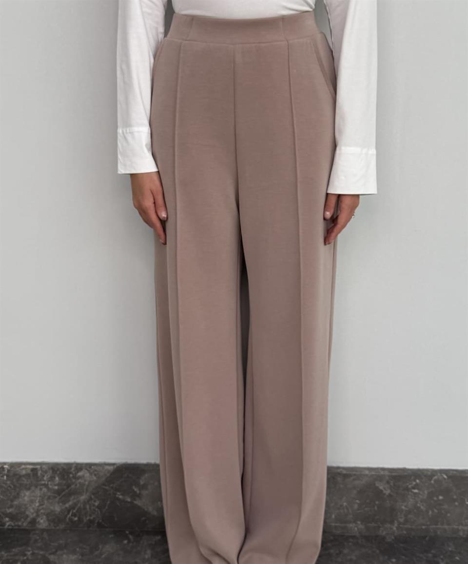 Vizon Bol Paça Örme Pantolon