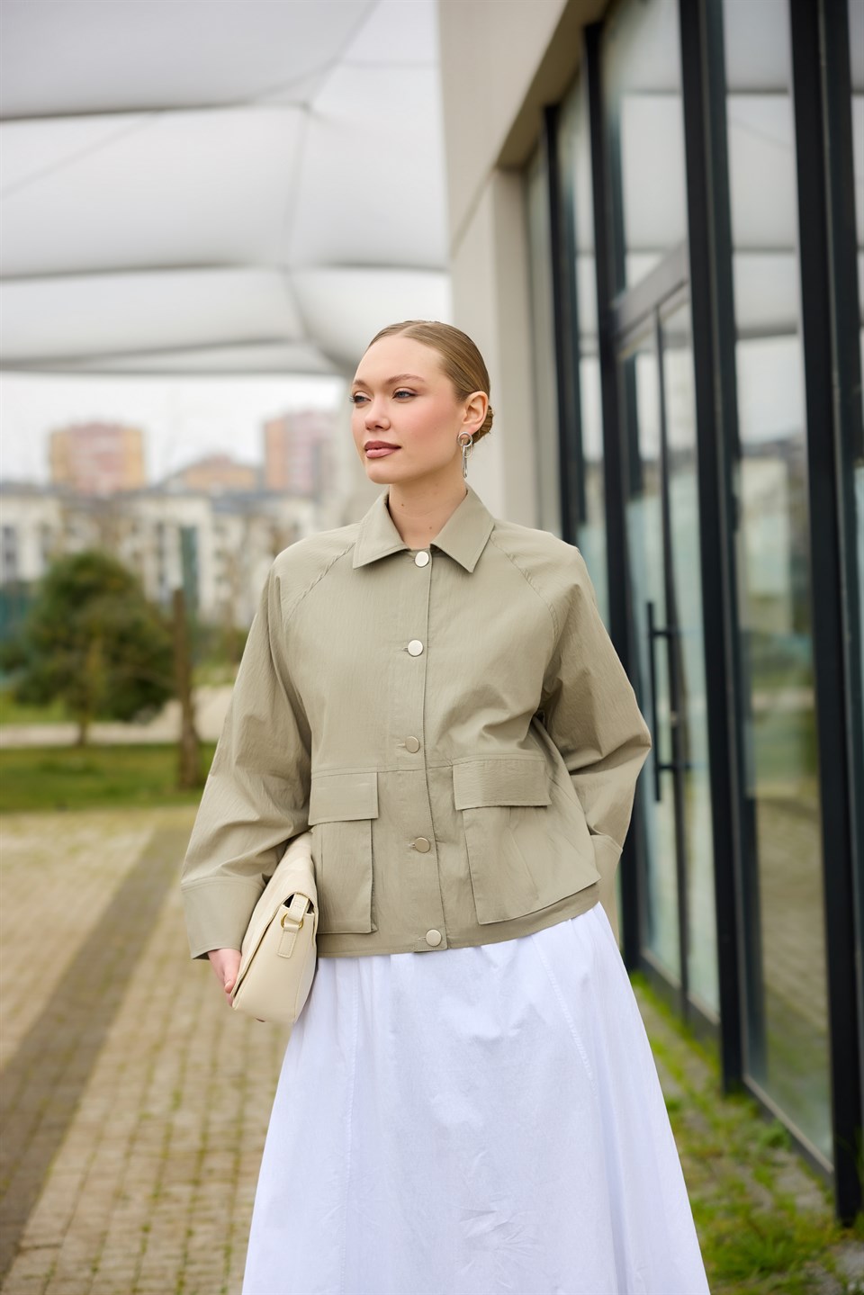 Haki Geniş Cep Ceket