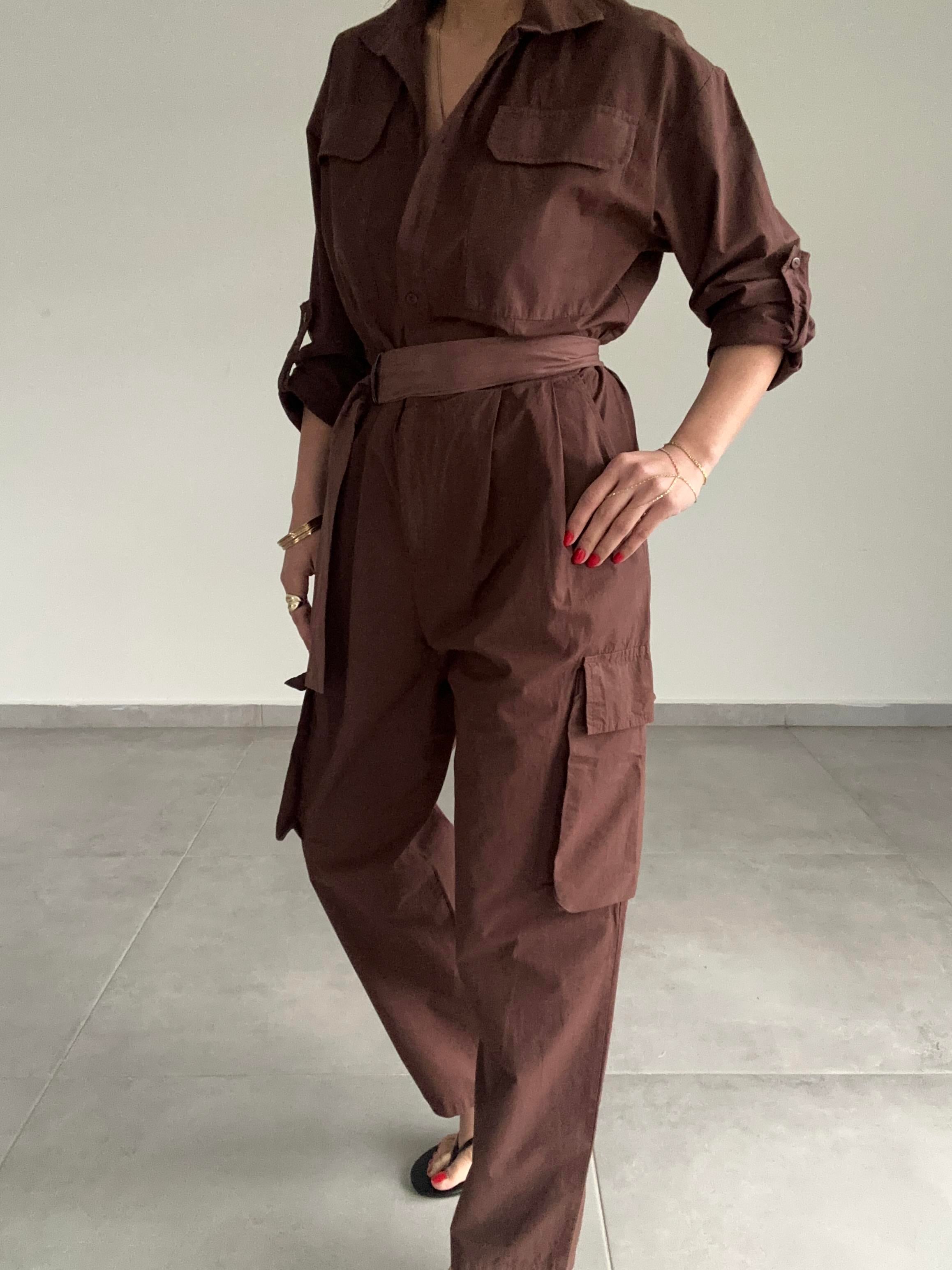 Acı Kahve Kargo Cepli Tulum