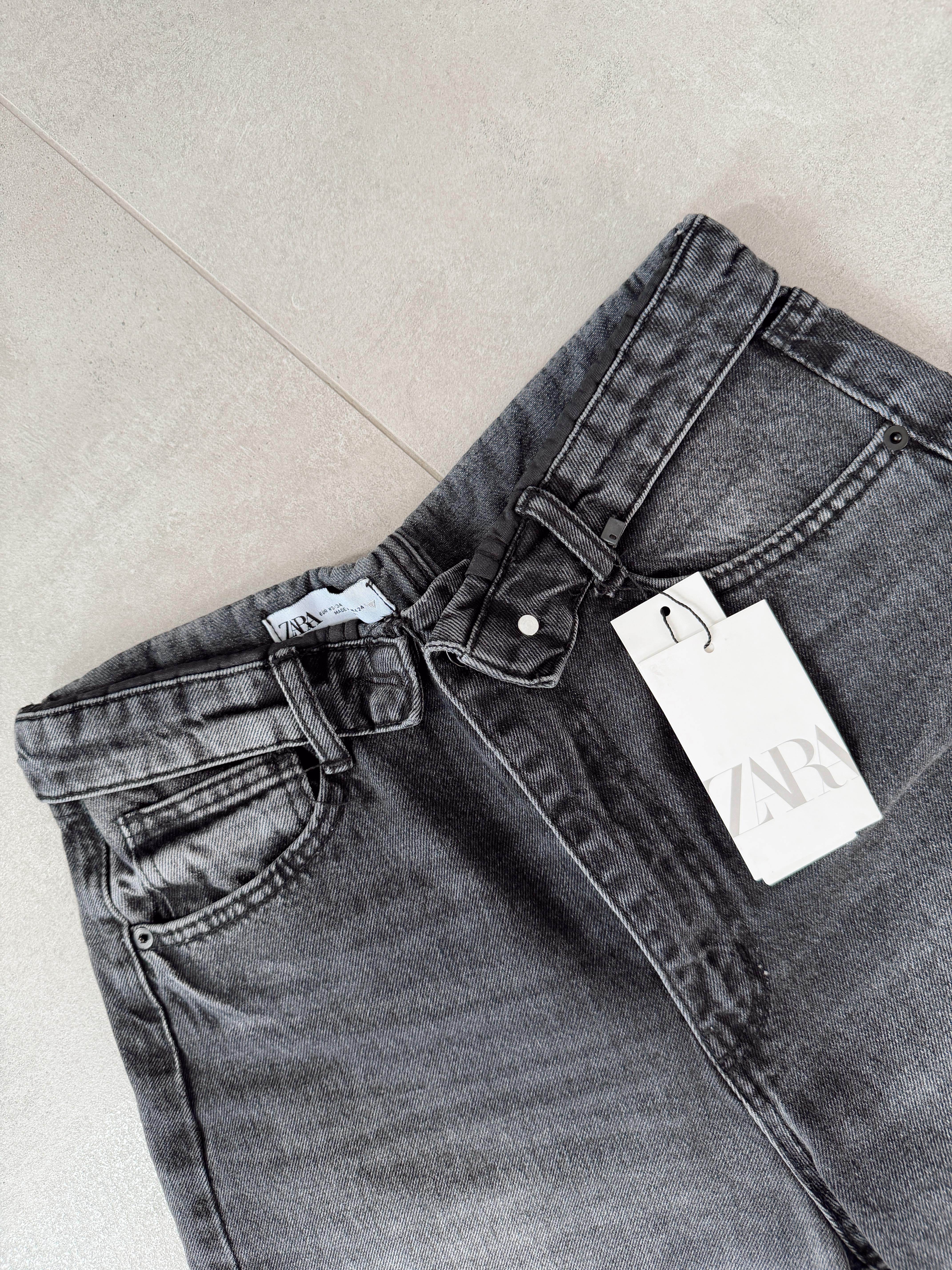 Antrasit Bel Detaylı Wideleg Jean