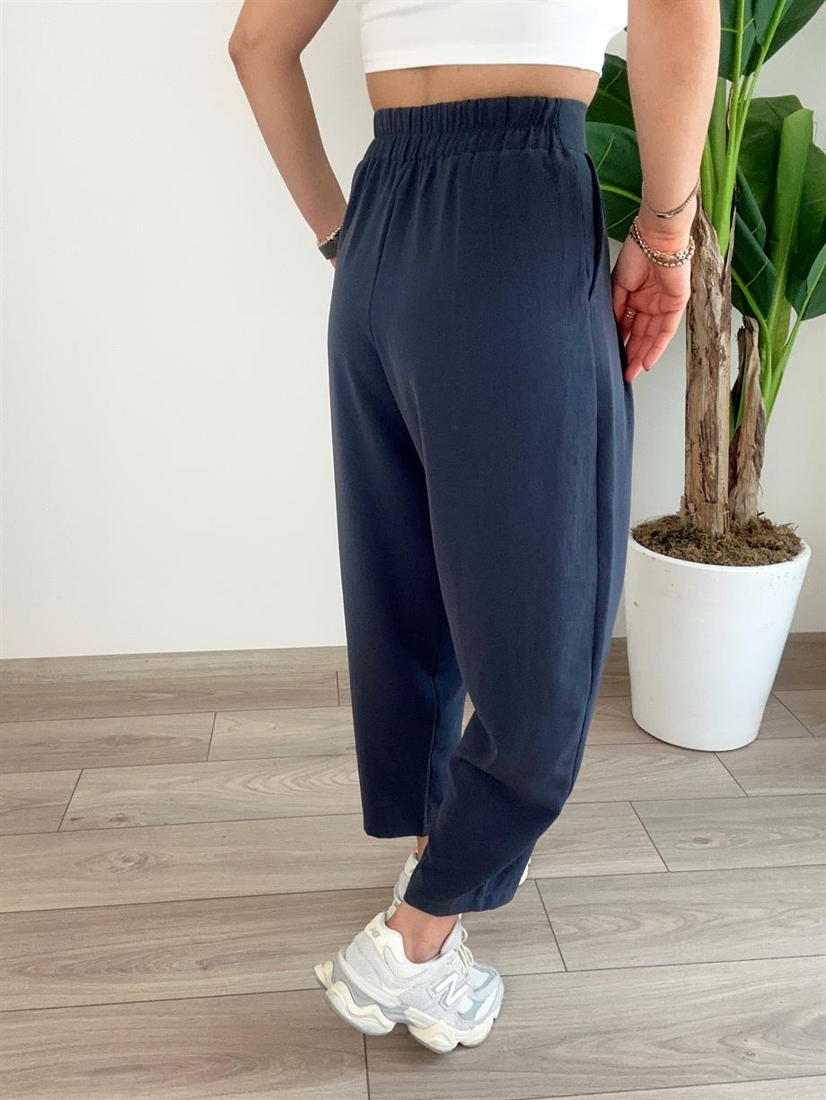 Antrasit Bombeli Yandan Fermuarlı Pantolon