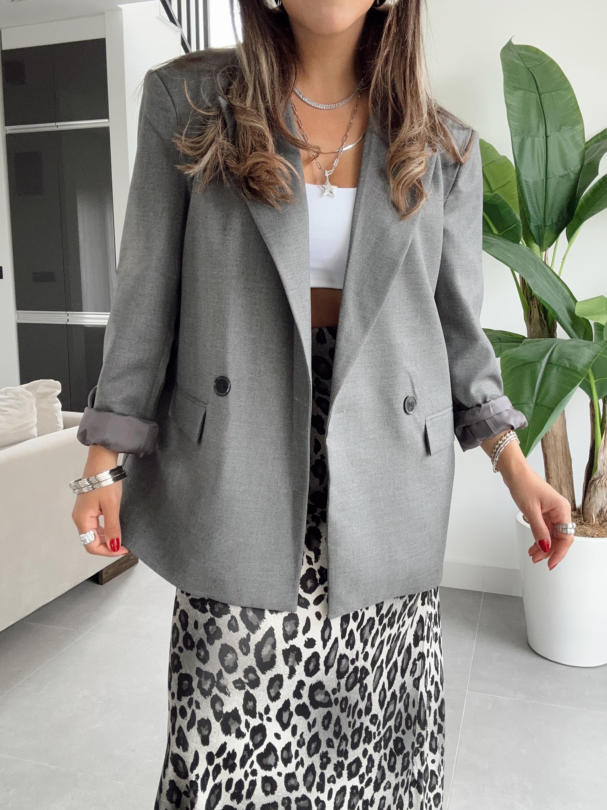 Antrasit Kruvaze Blazer