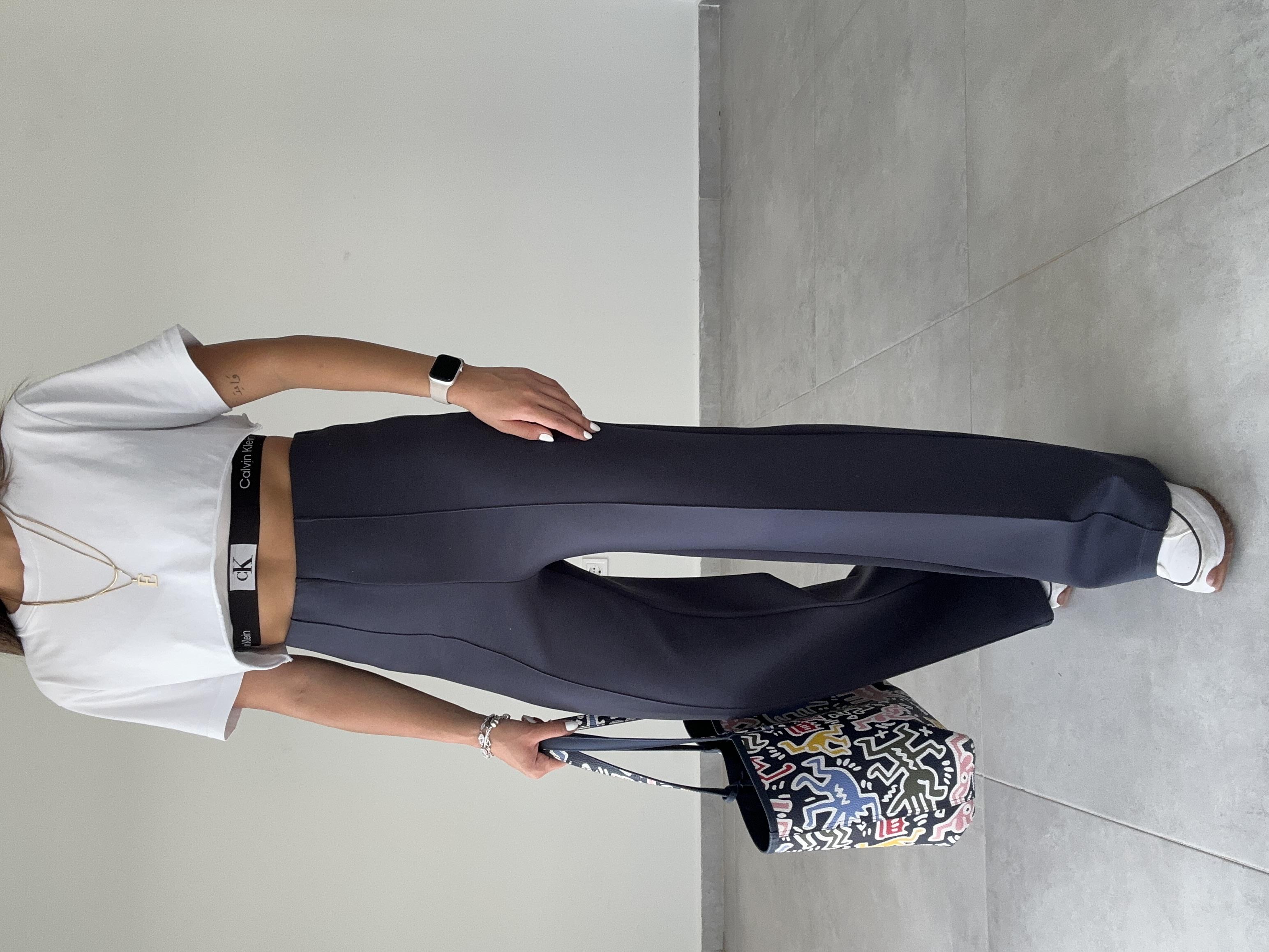 Antrasit Modal Kemersiz Çimalı Pantolon