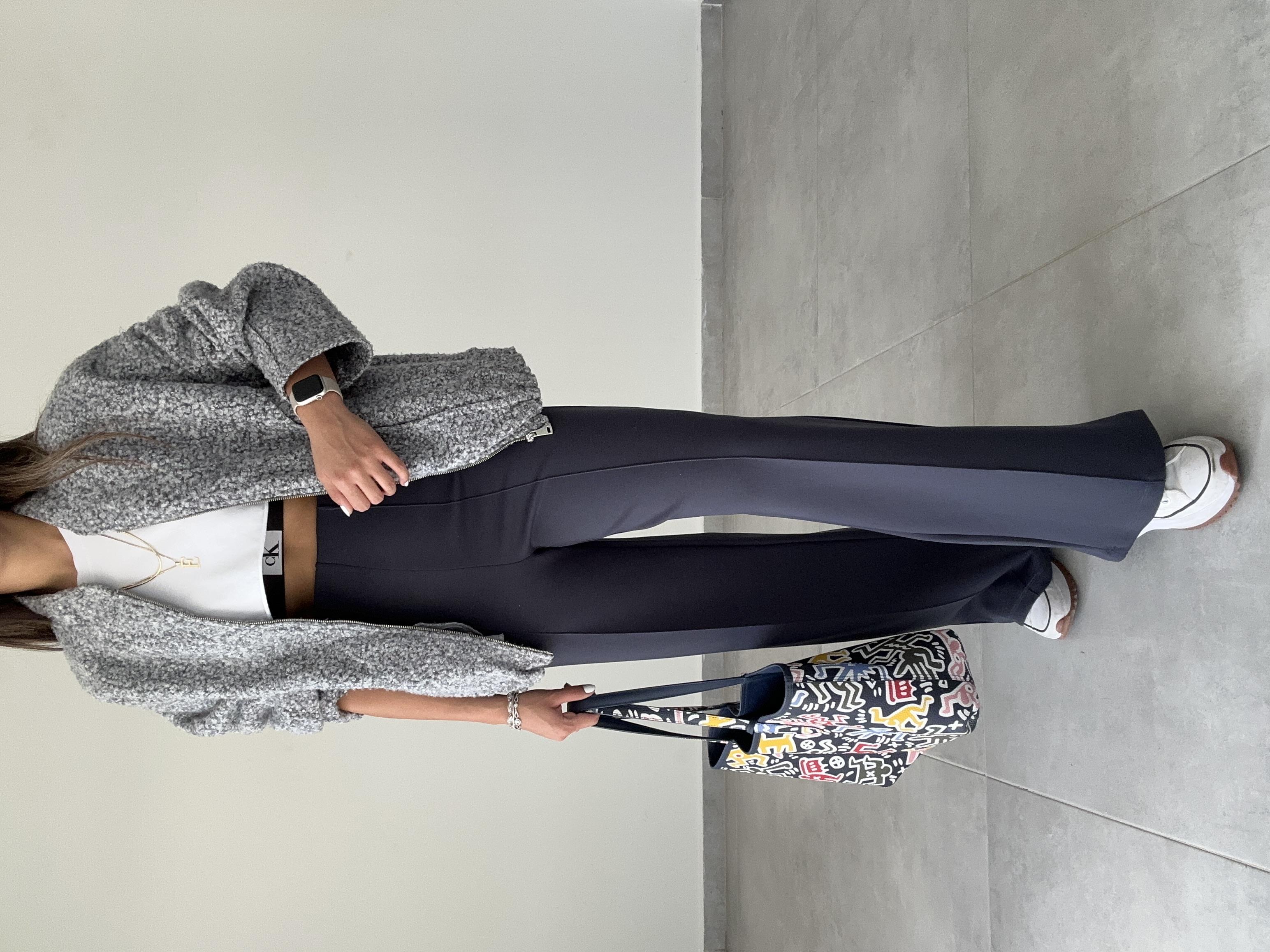 Antrasit Modal Kemersiz Çimalı Pantolon