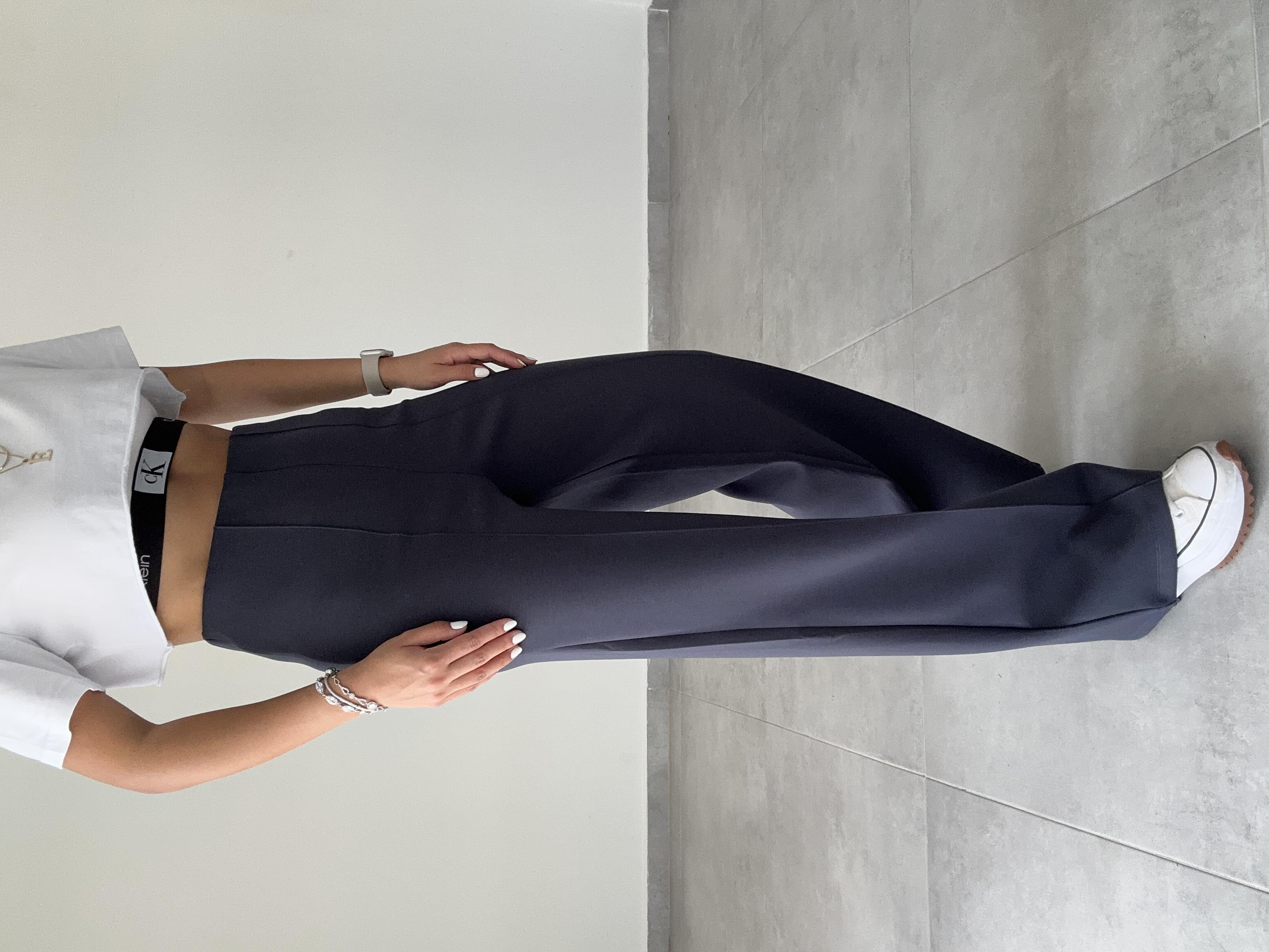 Antrasit Modal Kemersiz Çimalı Pantolon